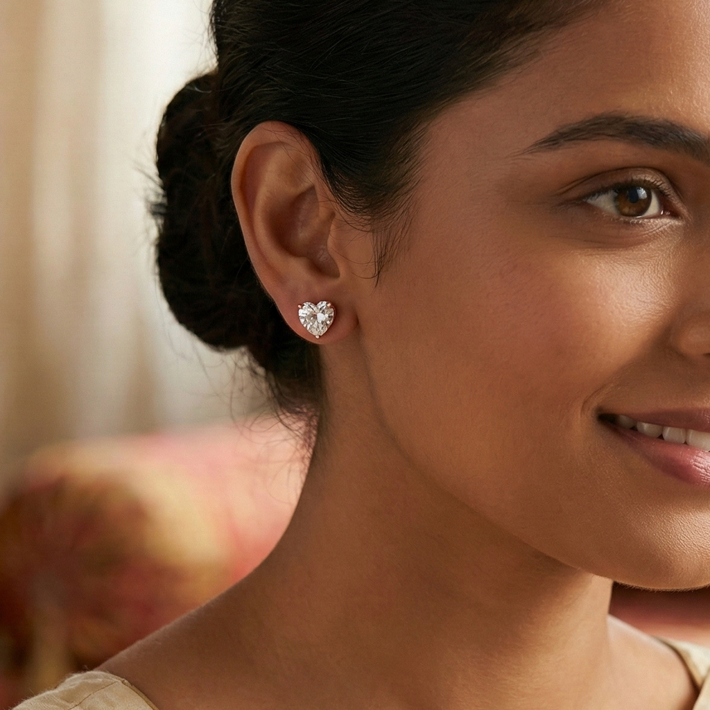 HeartSpark Crystal Stud Earrings