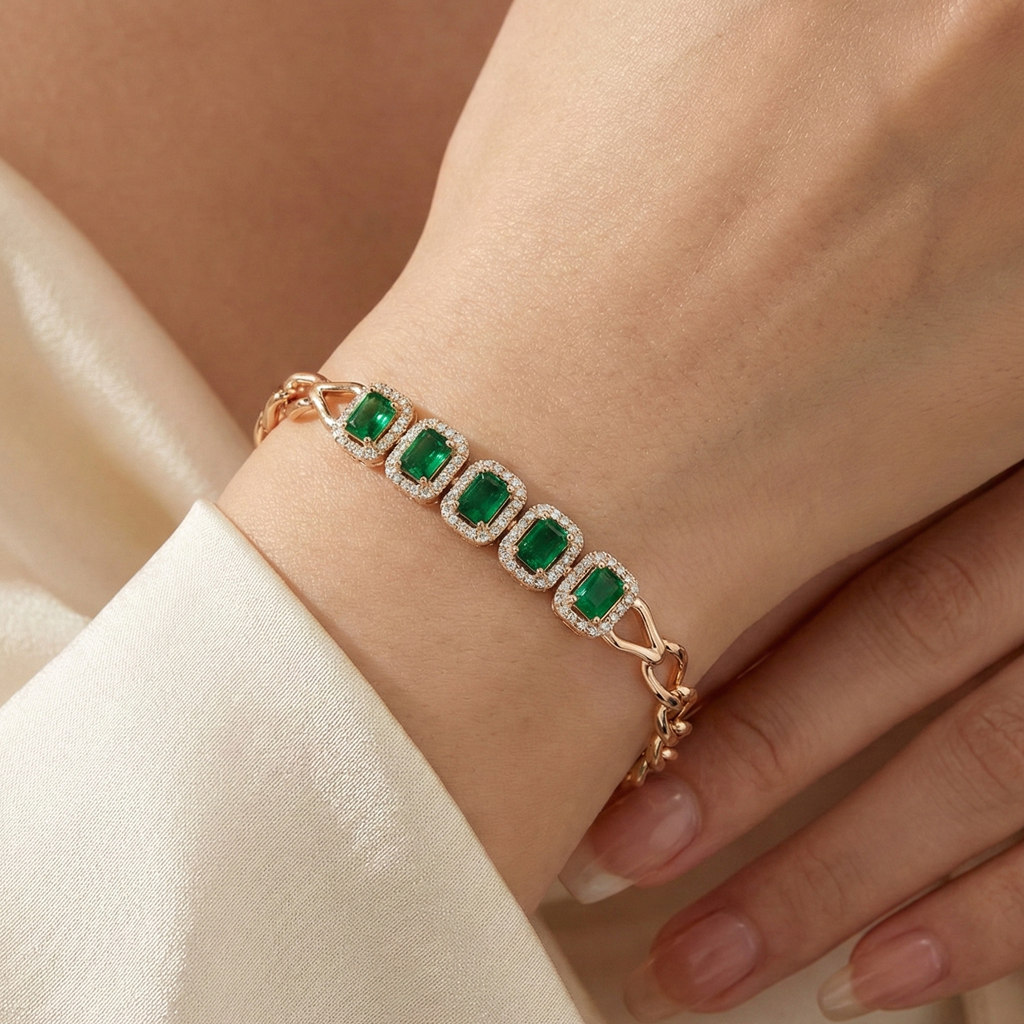 Emerald Grace Gold Bracelet