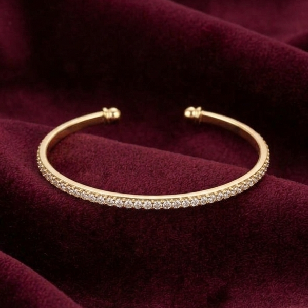 The Aurelia Pavé Open Cuff Bangle