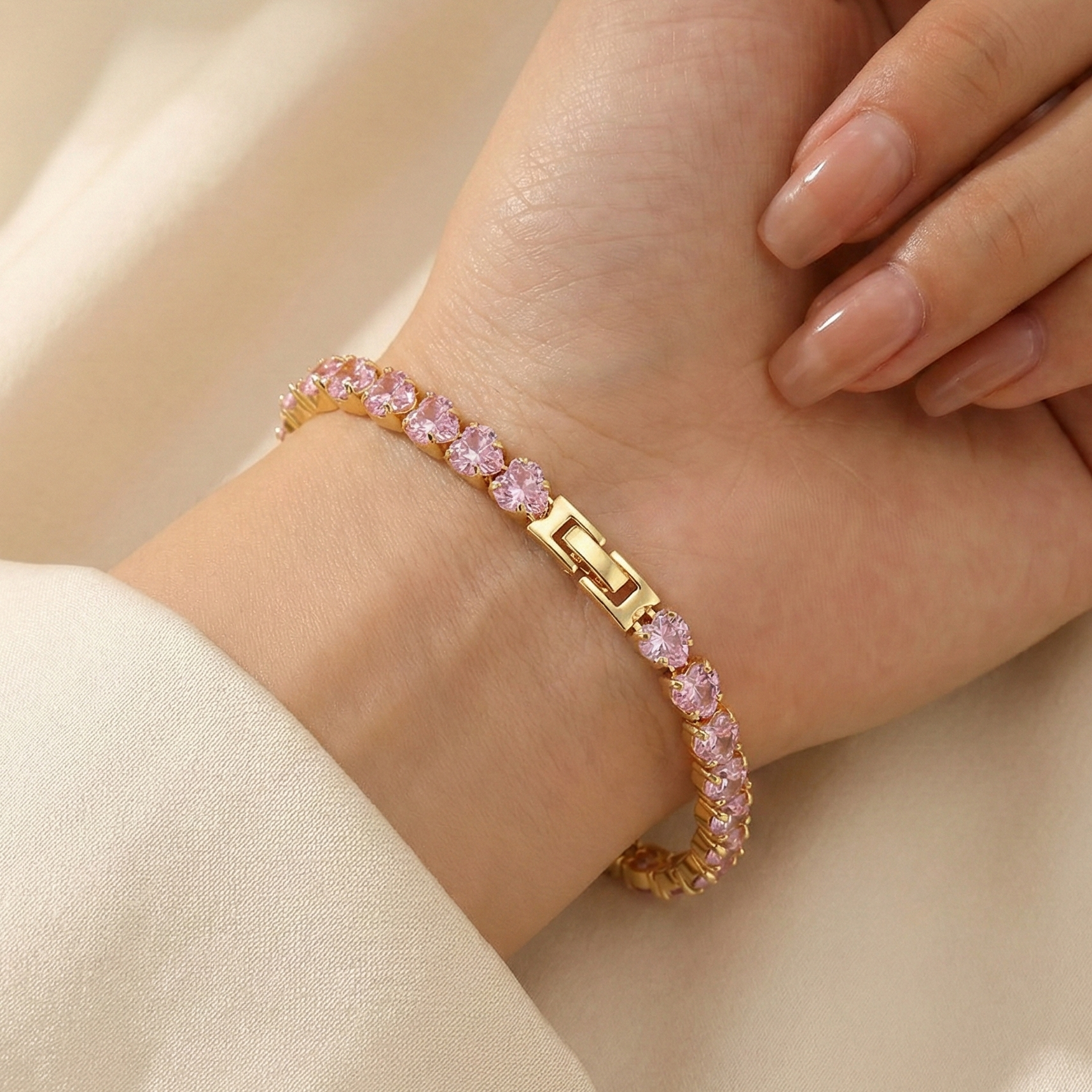 Pink Radiance Tennis Bracelet