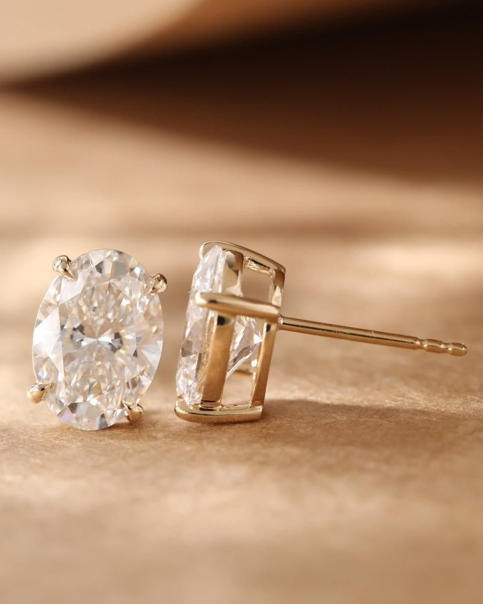 The Aurelia Oval Diamond Studs
