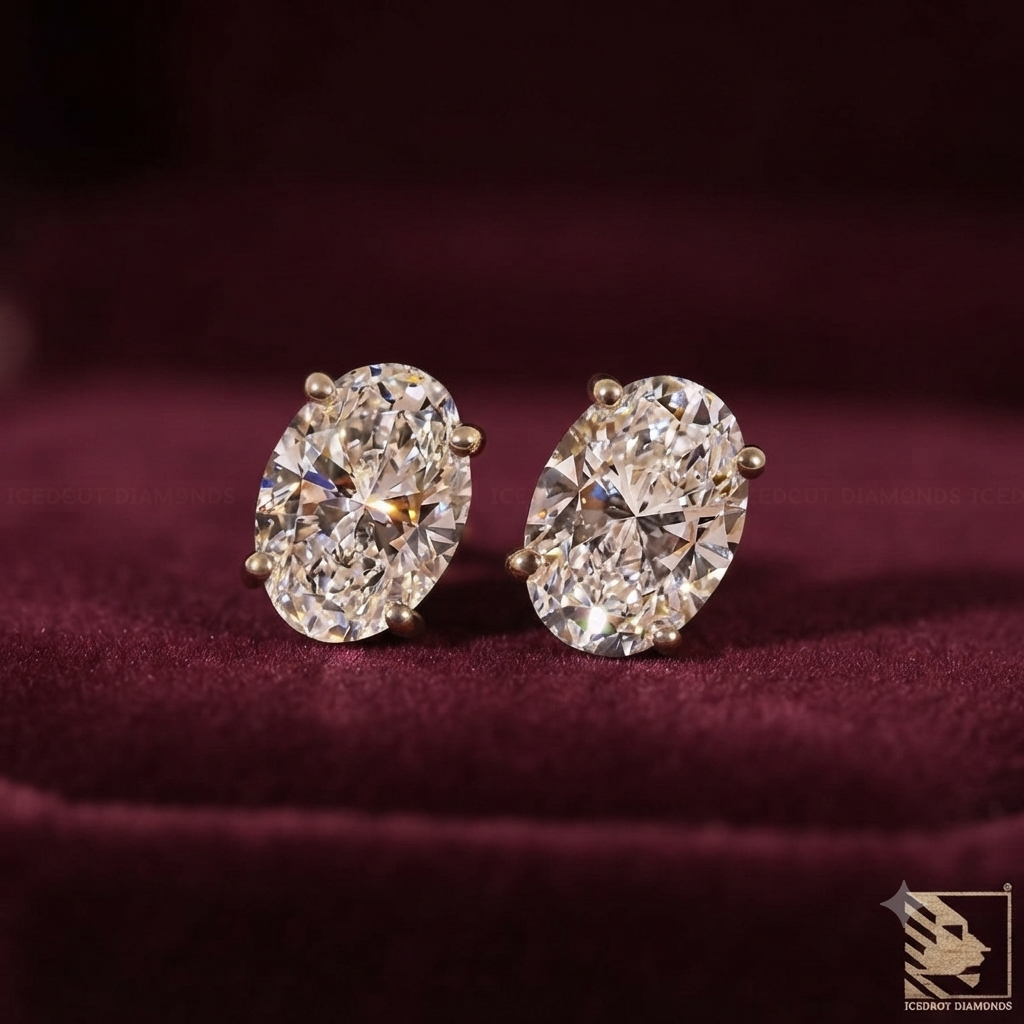 The Aurelia Oval Diamond Studs