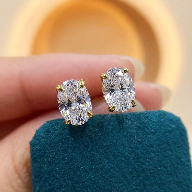 The Aurelia Oval Diamond Studs
