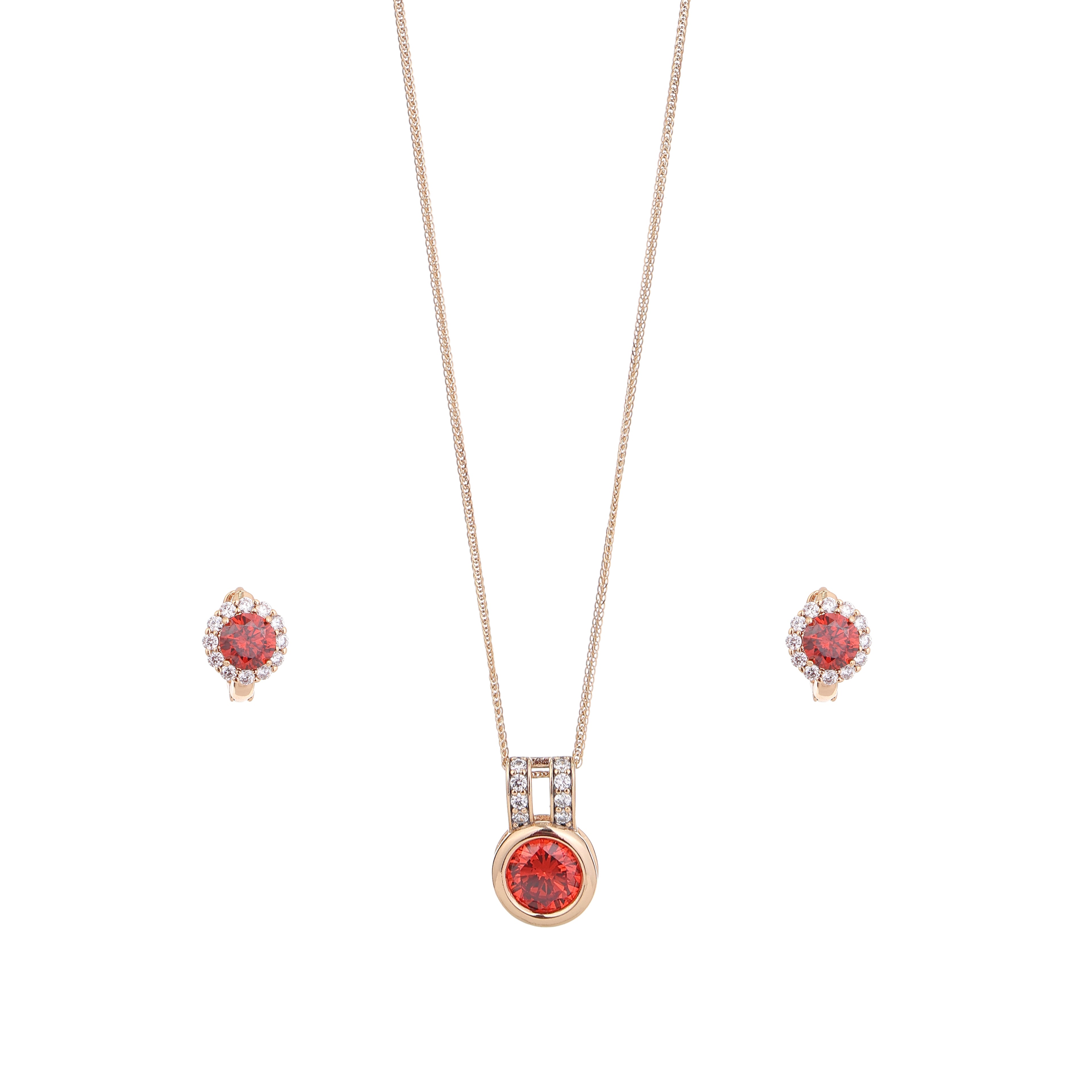 Crimson Halo Elegance Jewelry Set