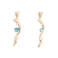 Aqua Pearl Wave Drop Earrings