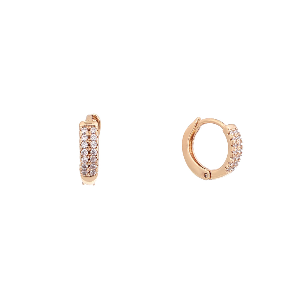 Aurora Sparkle Gold Huggie Earrings