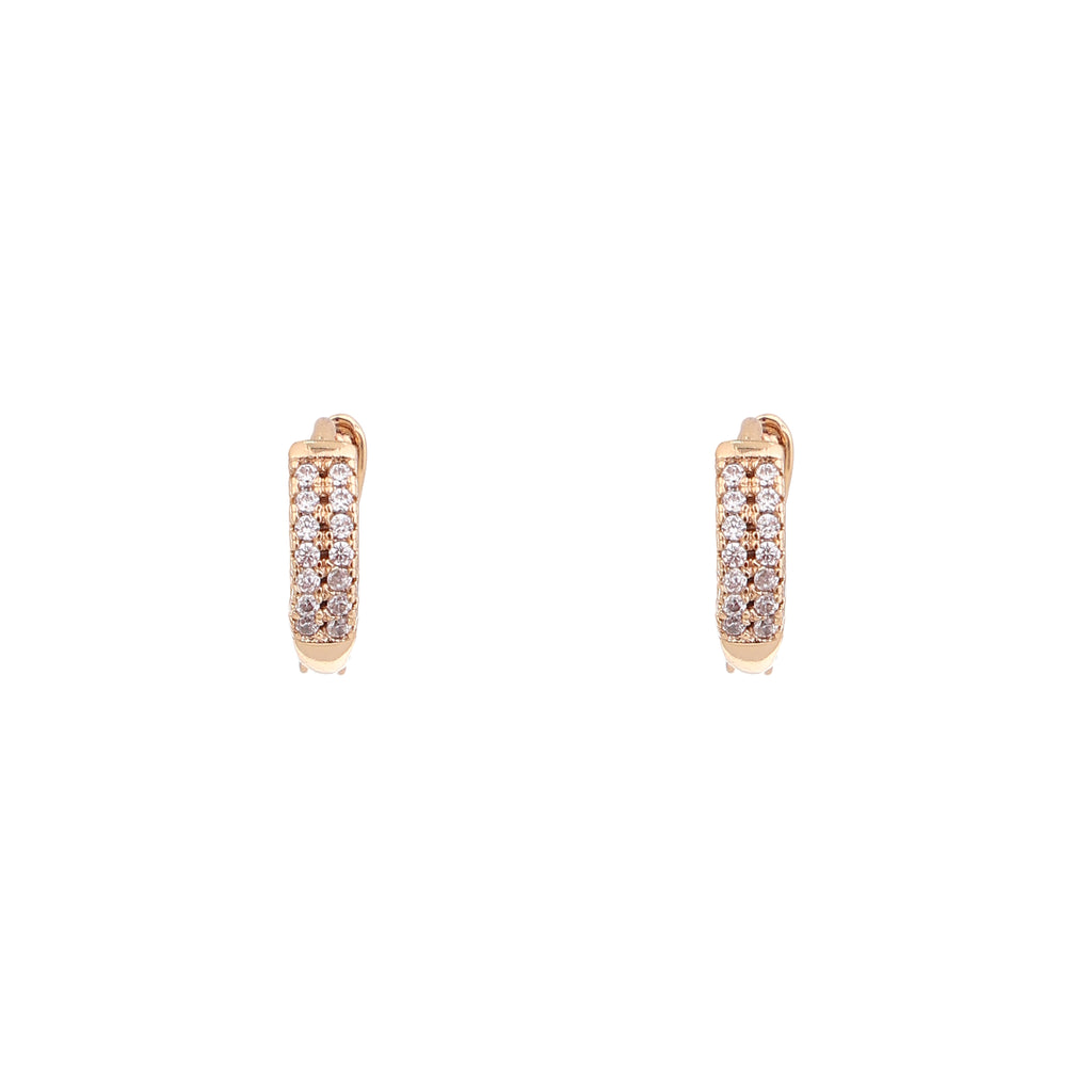 Aurora Sparkle Gold Huggie Earrings