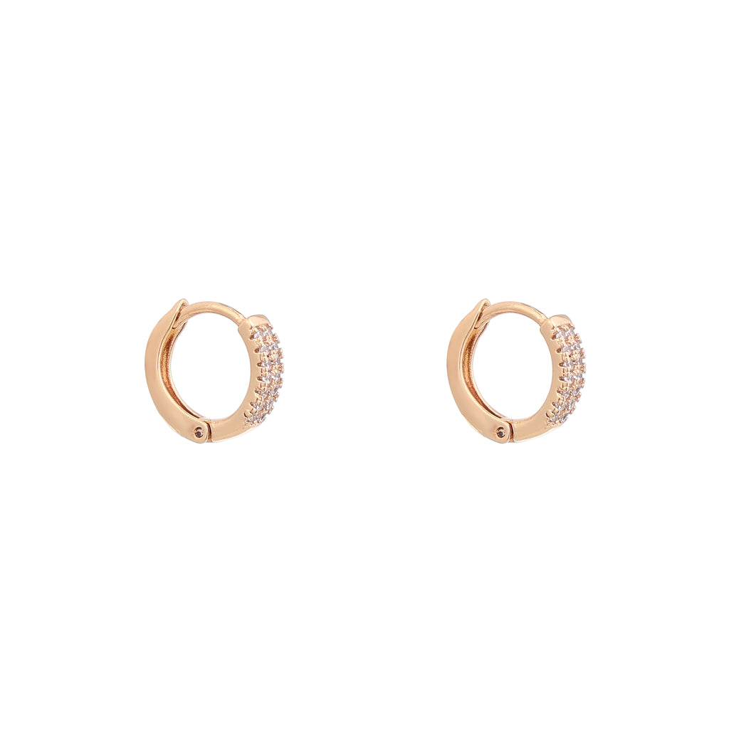 Aurora Sparkle Gold Huggie Earrings