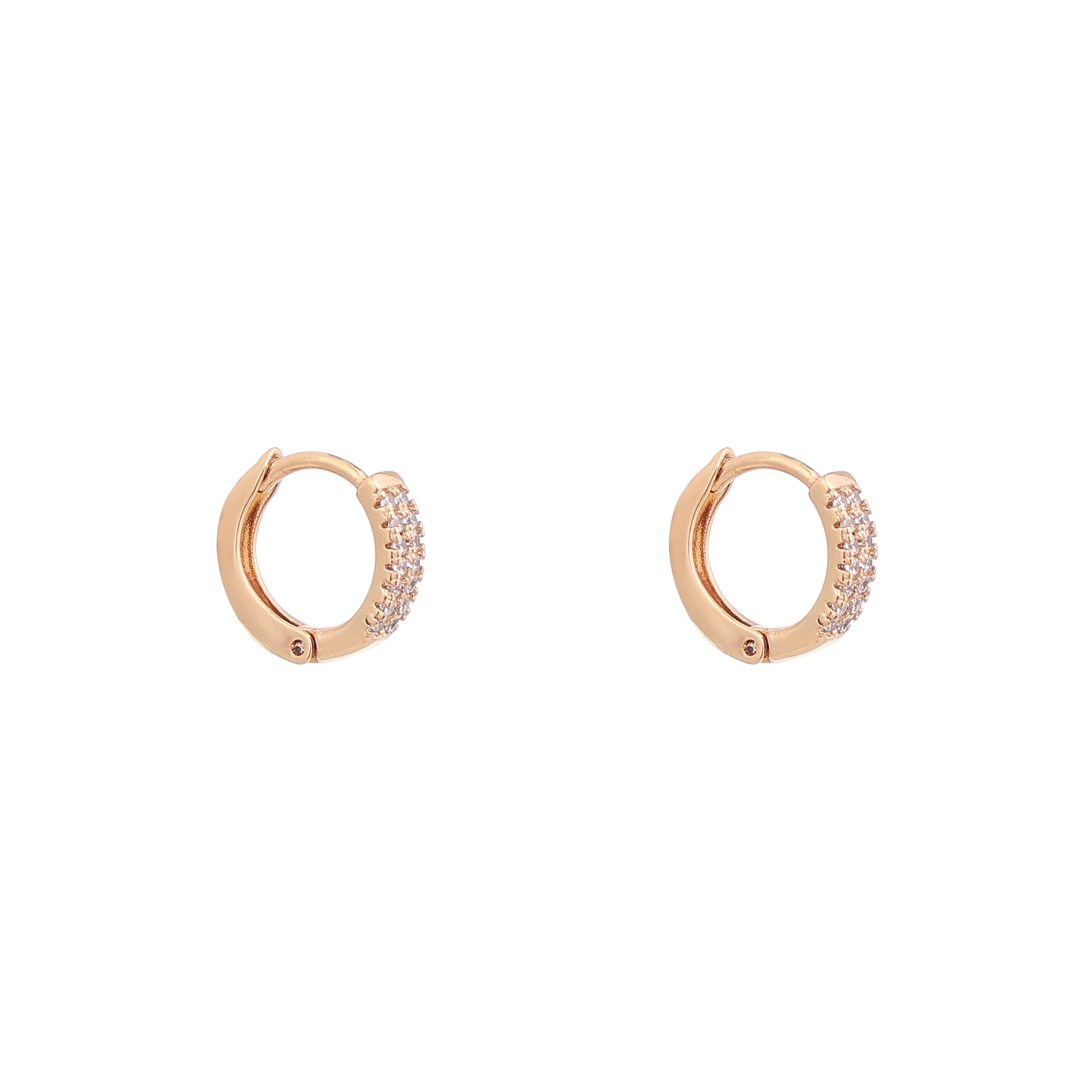 Aurora Sparkle Gold Huggie Earrings