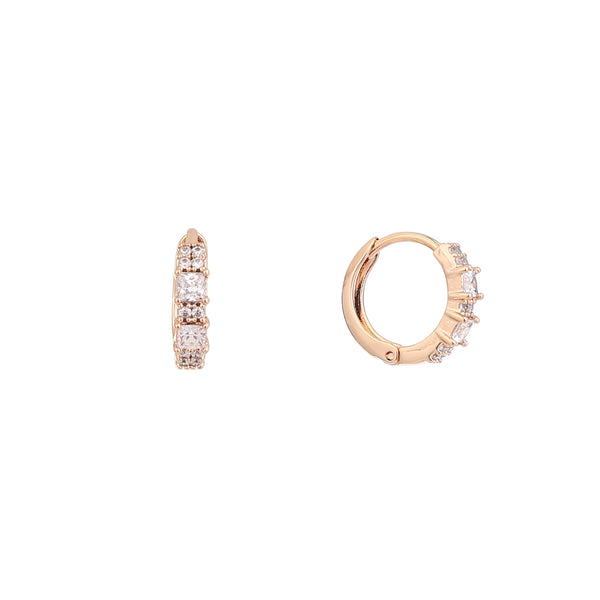 Rose Radiance Diamond Huggie Earrings