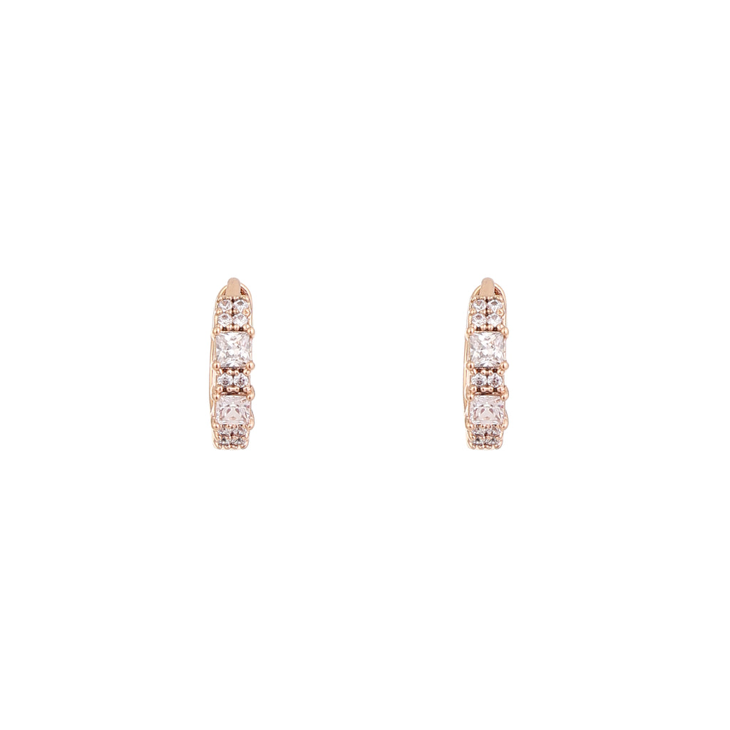 Rose Radiance Diamond Huggie Earrings