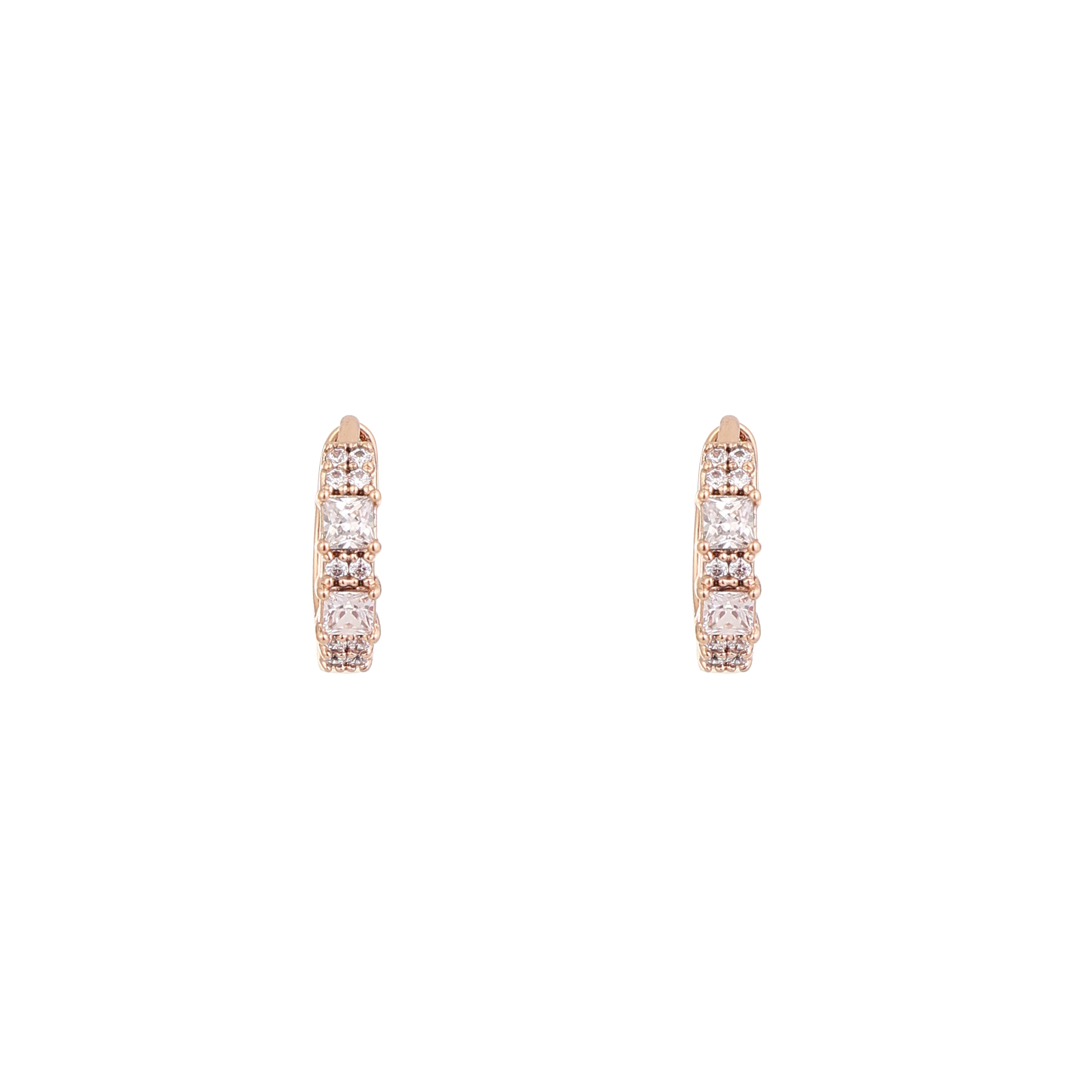 Rose Radiance Diamond Huggie Earrings