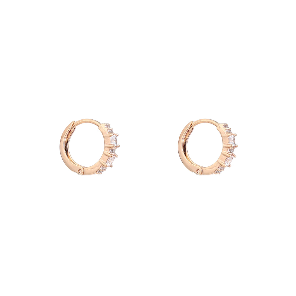 Rose Radiance Diamond Huggie Earrings