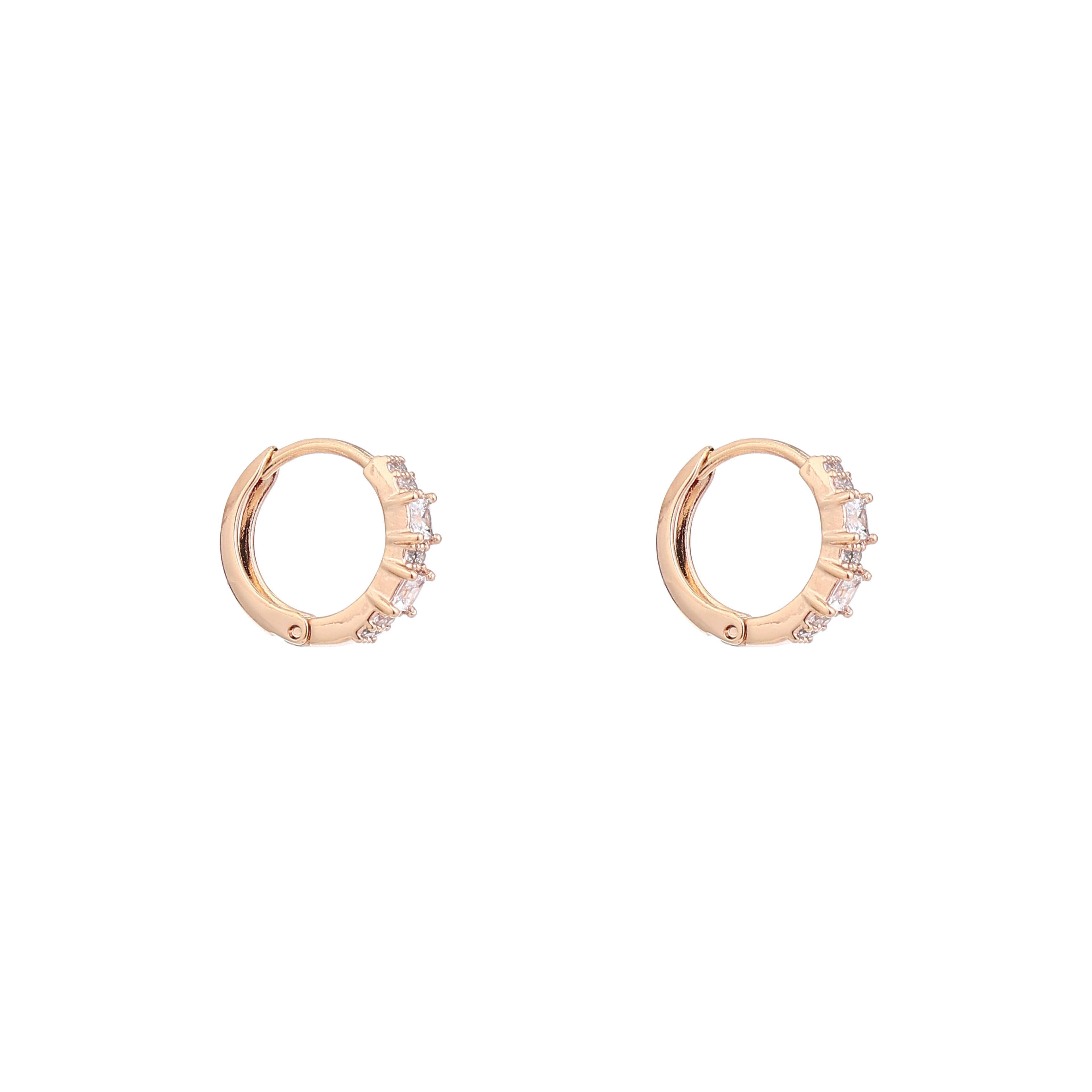 Rose Radiance Diamond Huggie Earrings