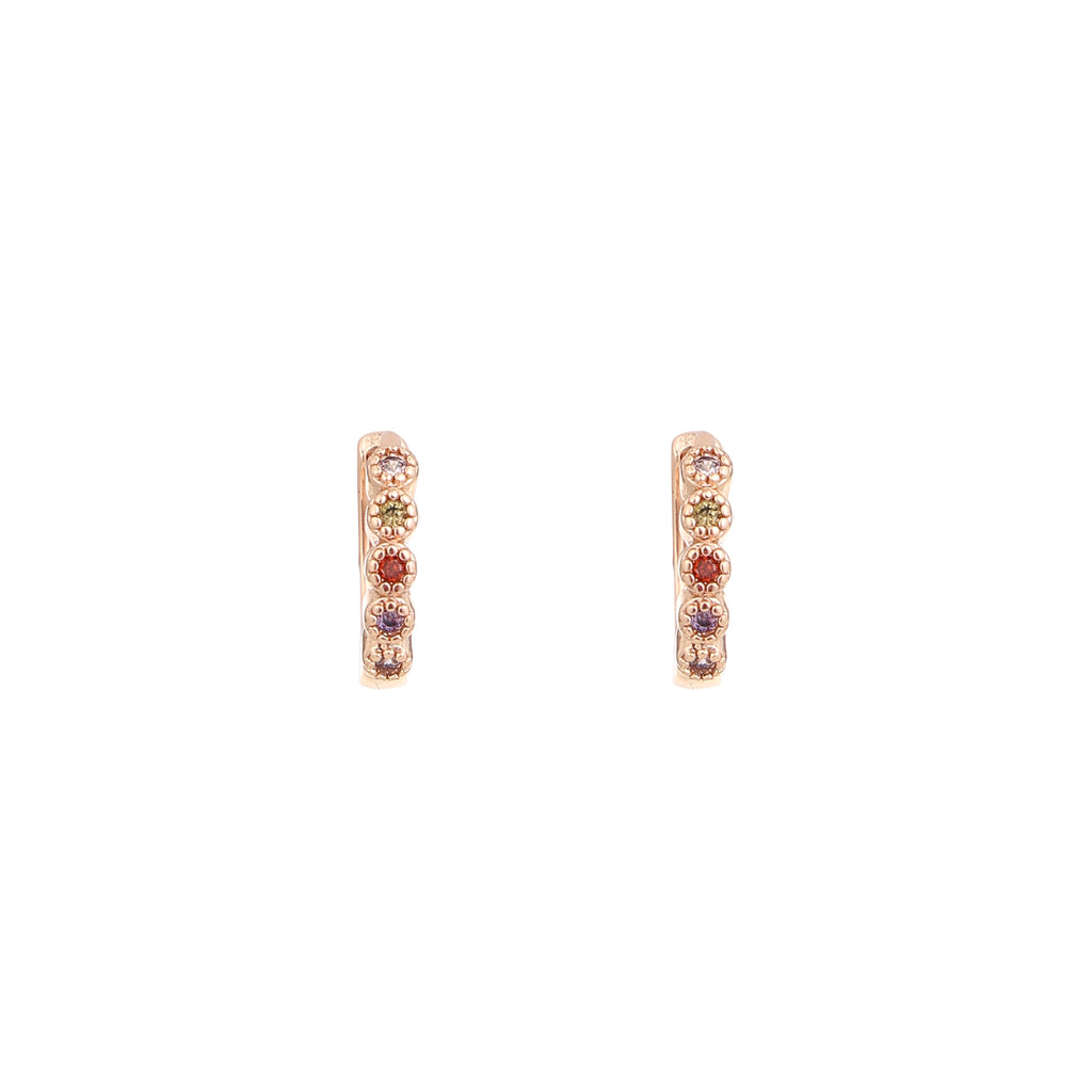 Aurora Multicolor Gemstone Hoop Earrings