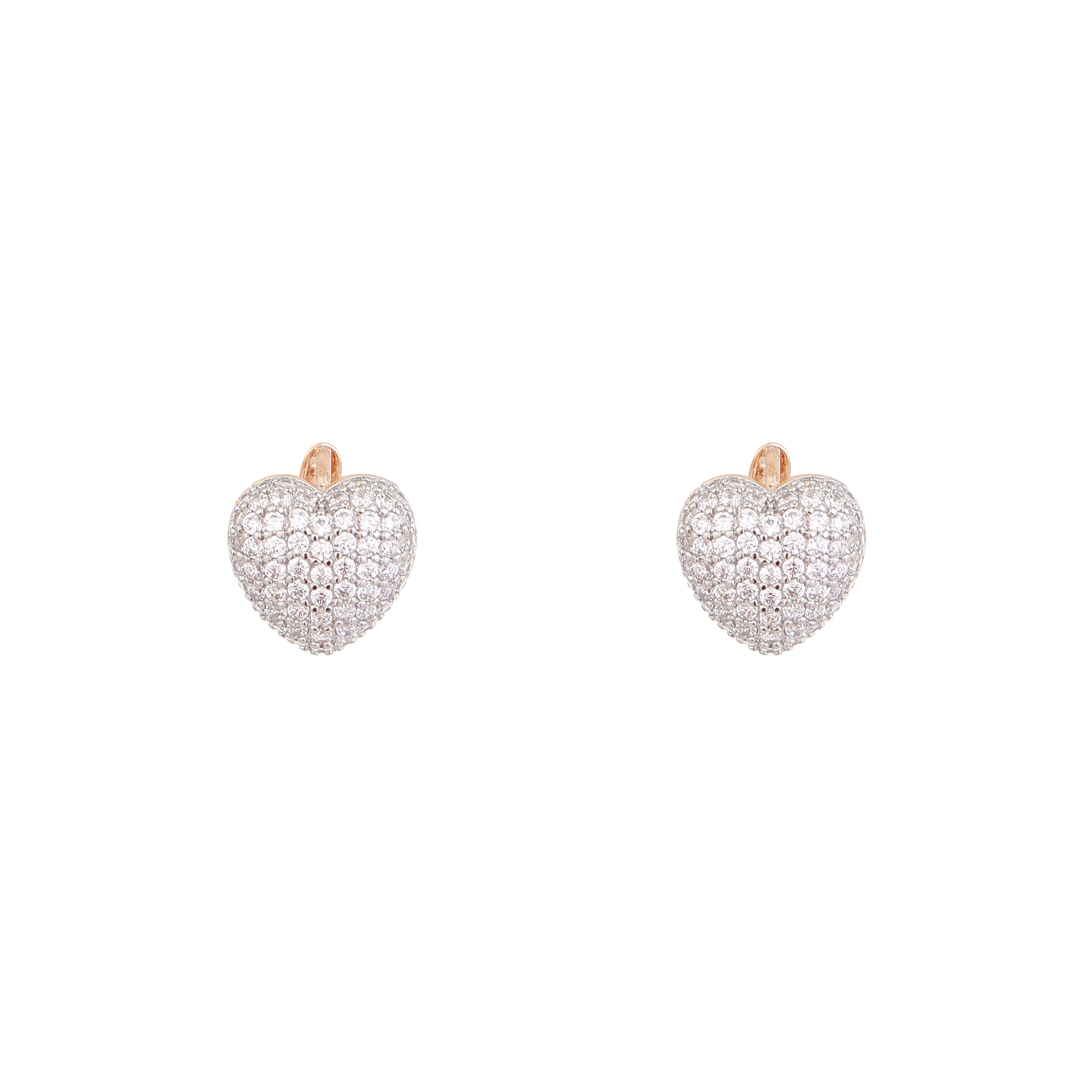 Sparkling Heart Pavé Hoop Earrings