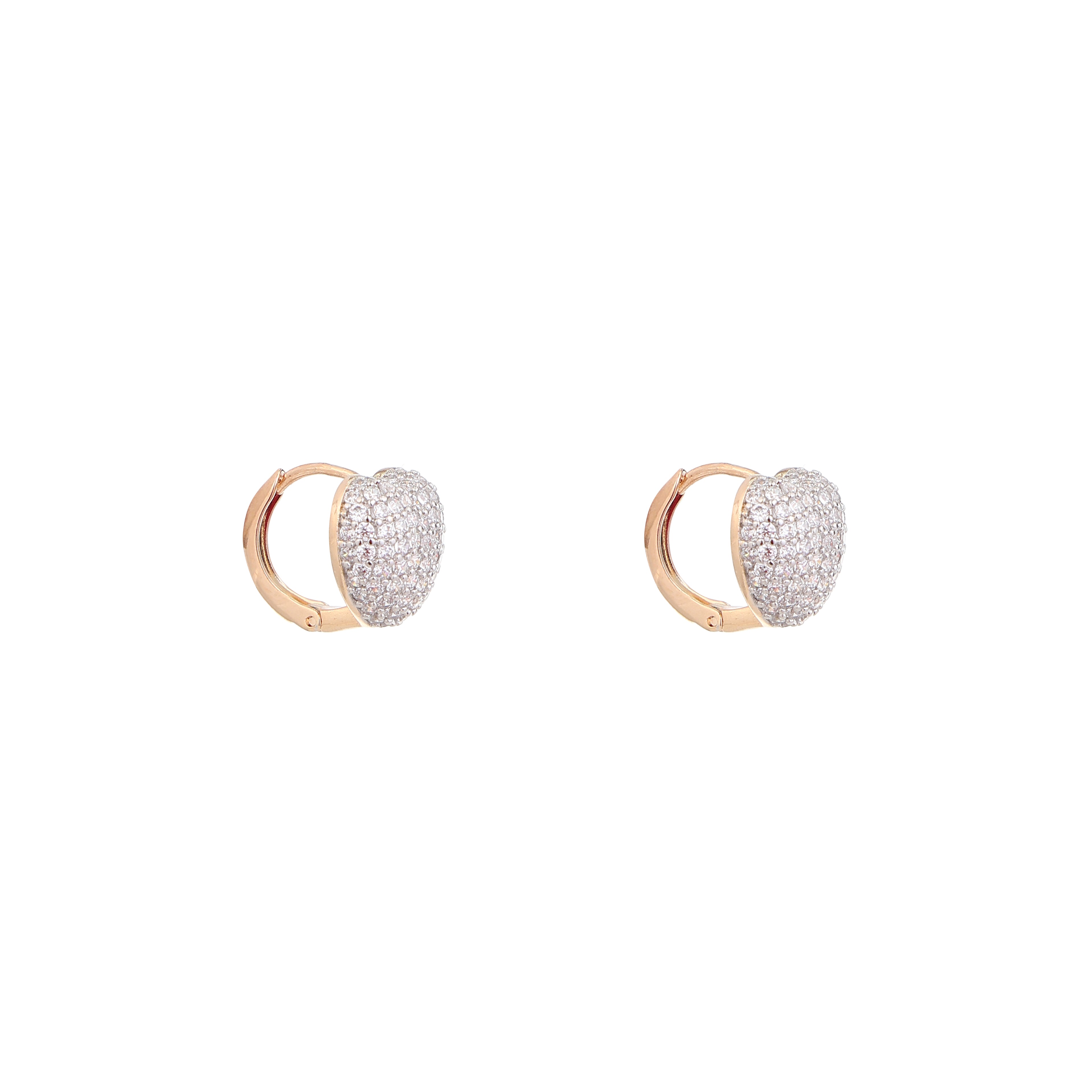Sparkling Heart Pavé Hoop Earrings