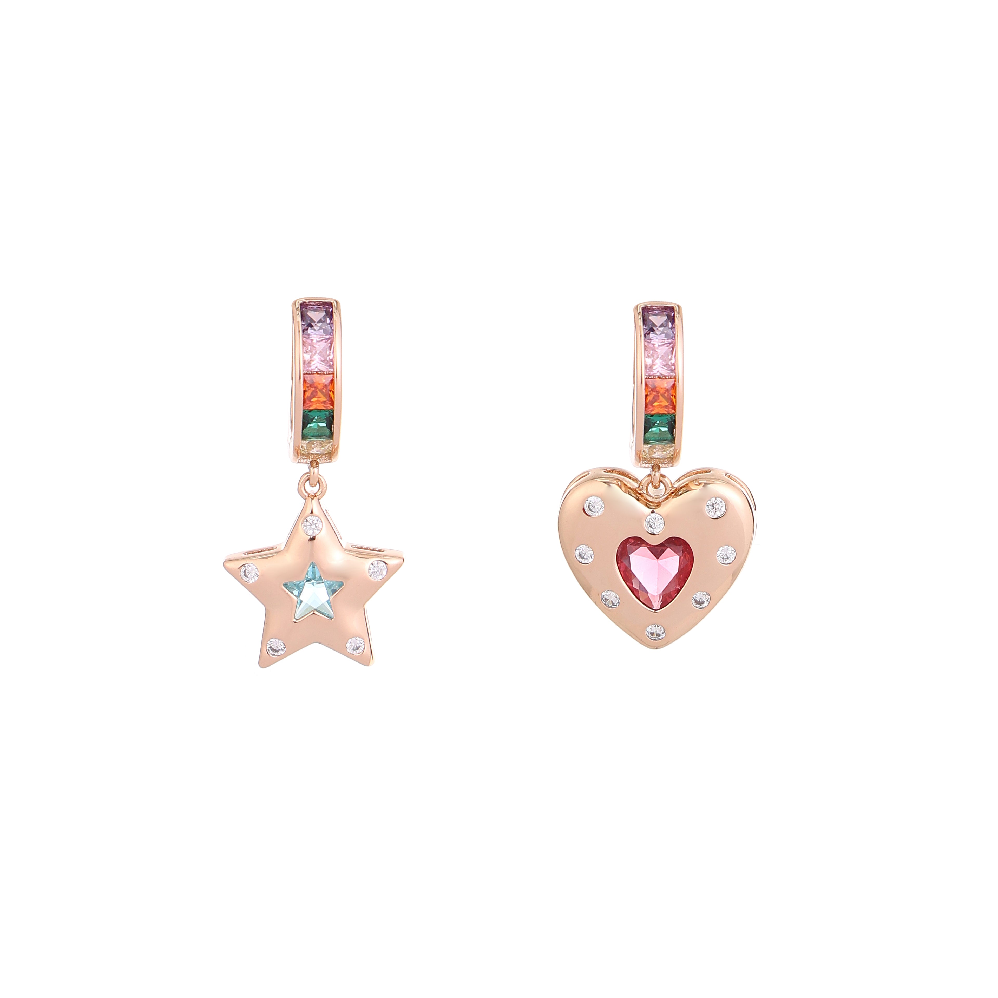 Starlove Duo Charm Hoop Earrings