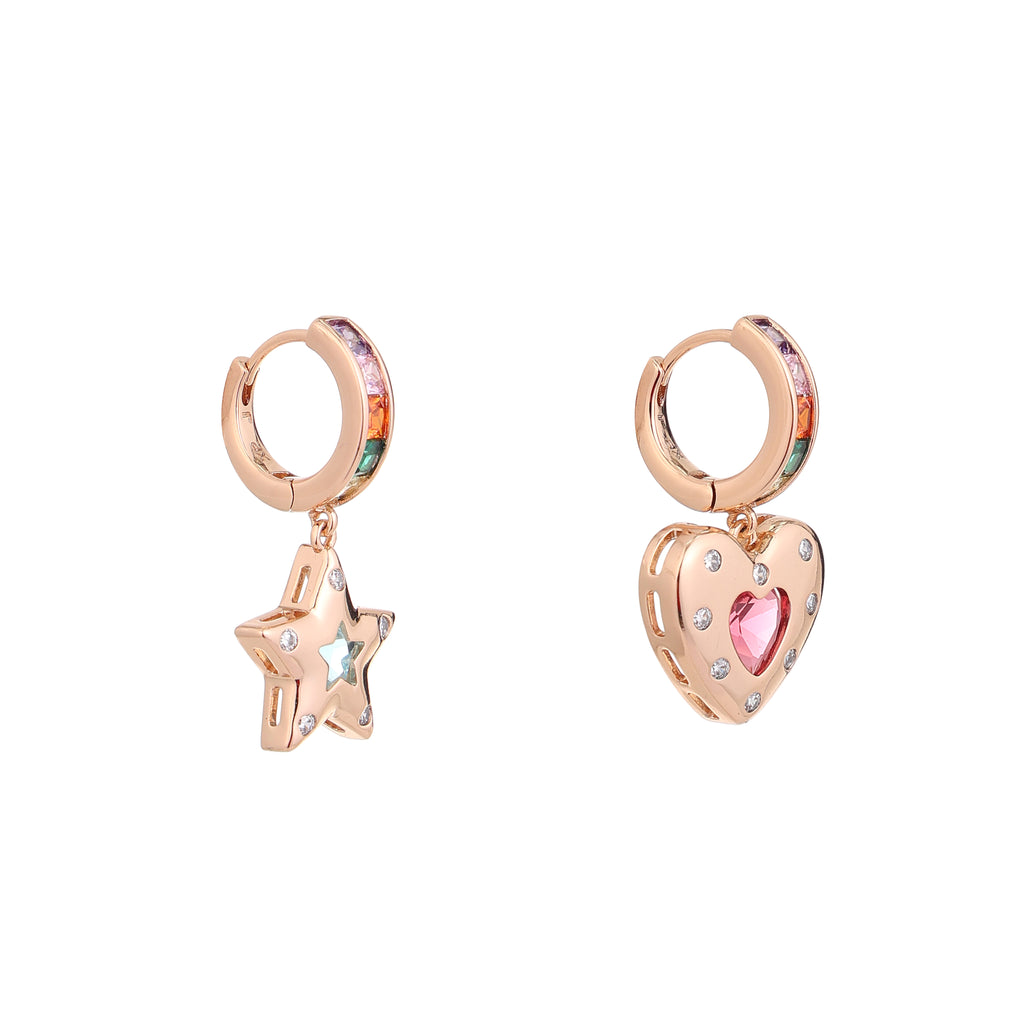 Starlove Duo Charm Hoop Earrings