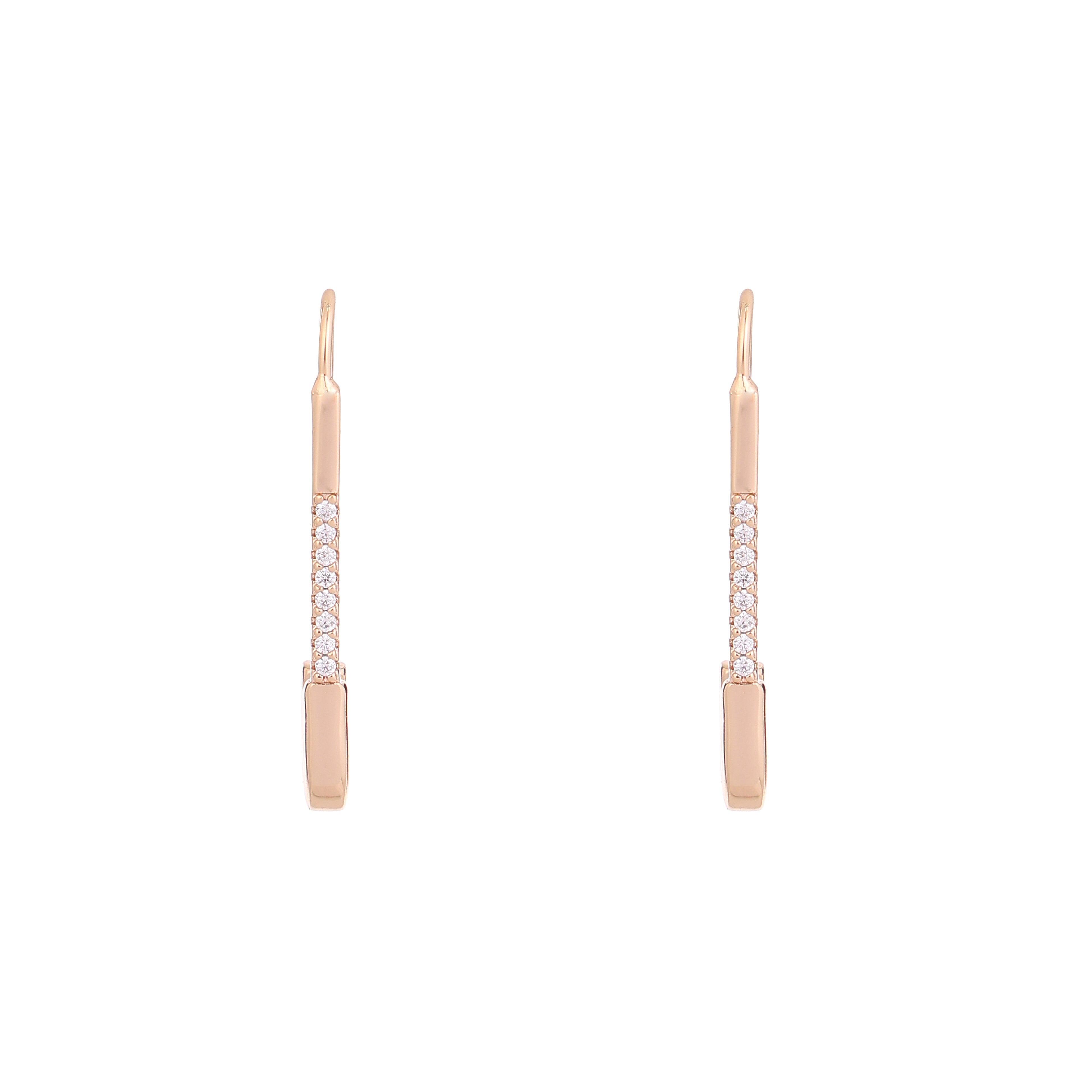 Sparkline Safety Pin Drop Earrings