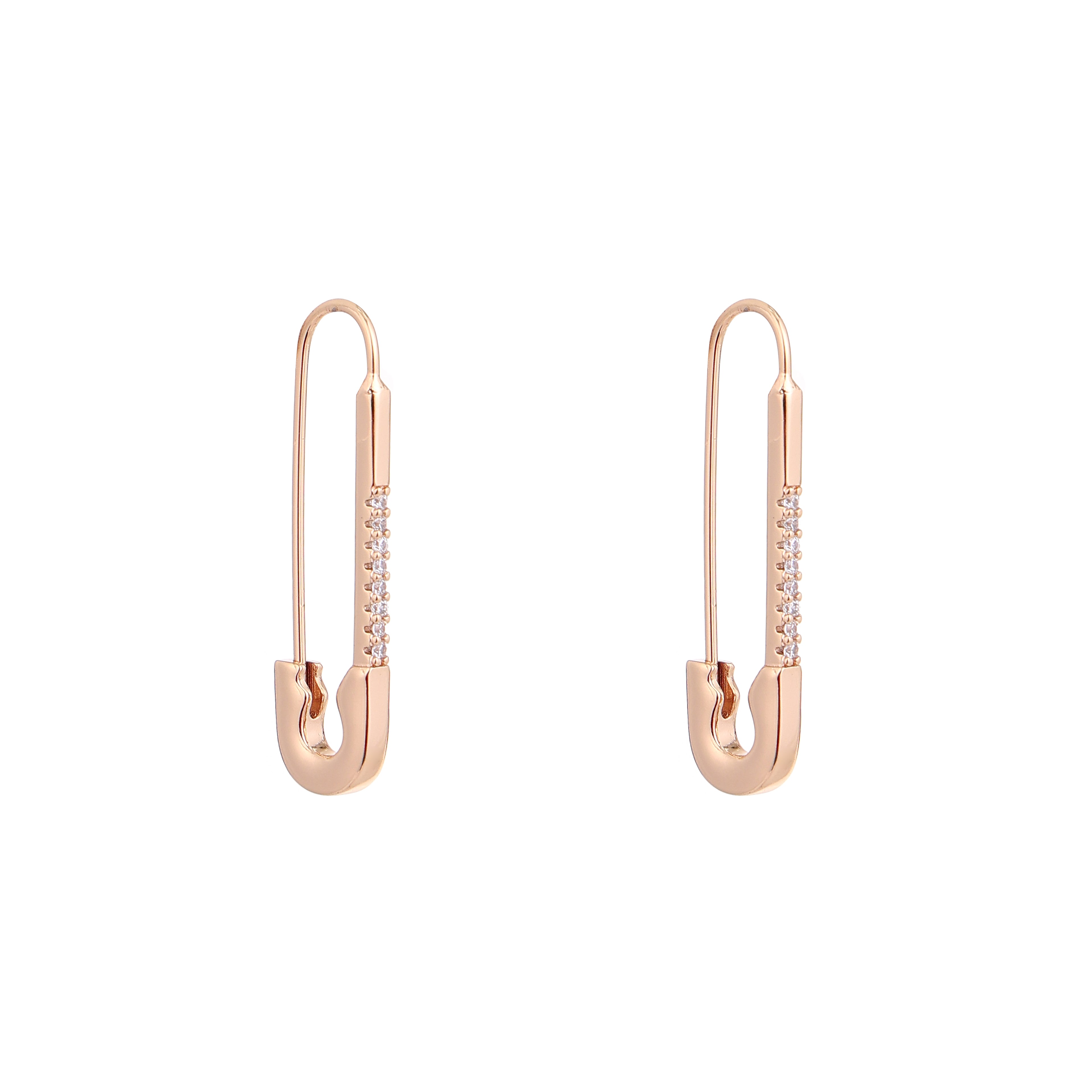 Sparkline Safety Pin Drop Earrings