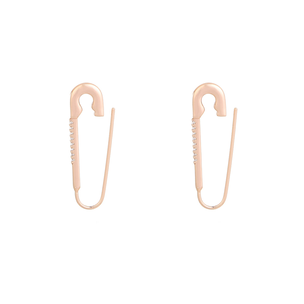 Sparkline Safety Pin Drop Earrings