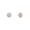 Radiant Halo Diamond Stud Earrings
