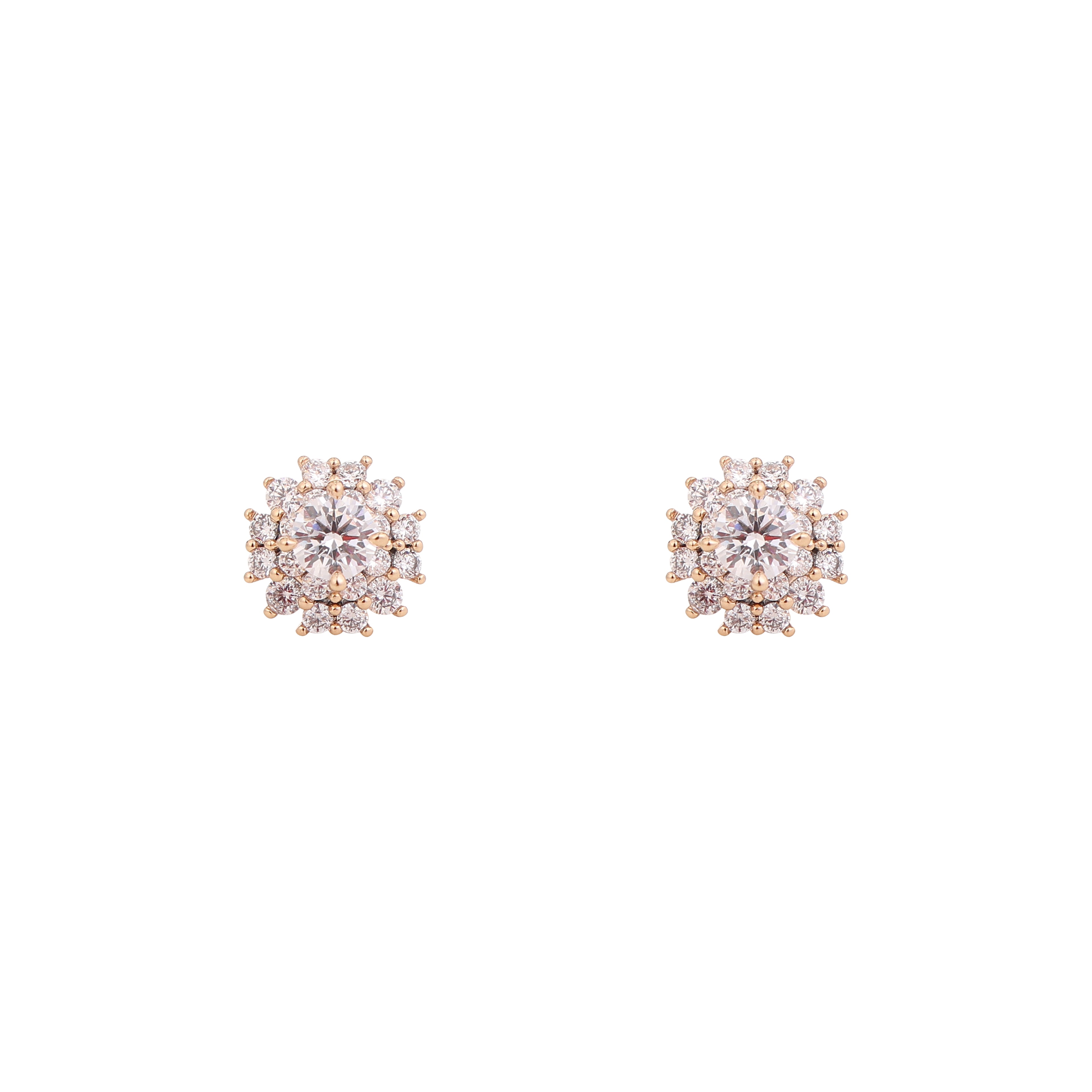 Radiant Halo Diamond Stud Earrings