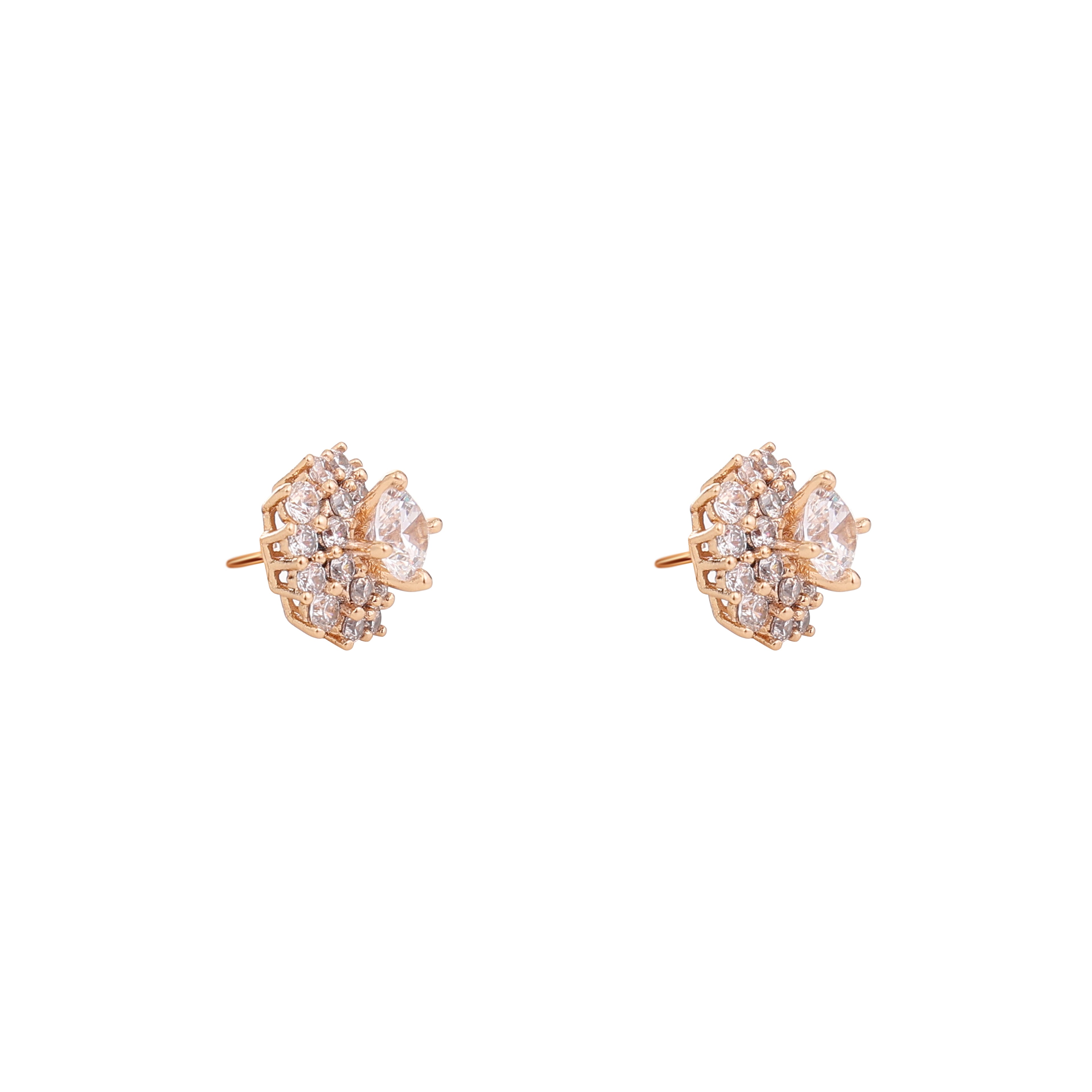 Radiant Halo Diamond Stud Earrings