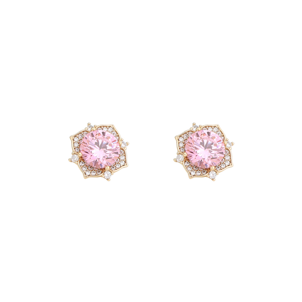 Blush Bloom Crystal Stud Earrings