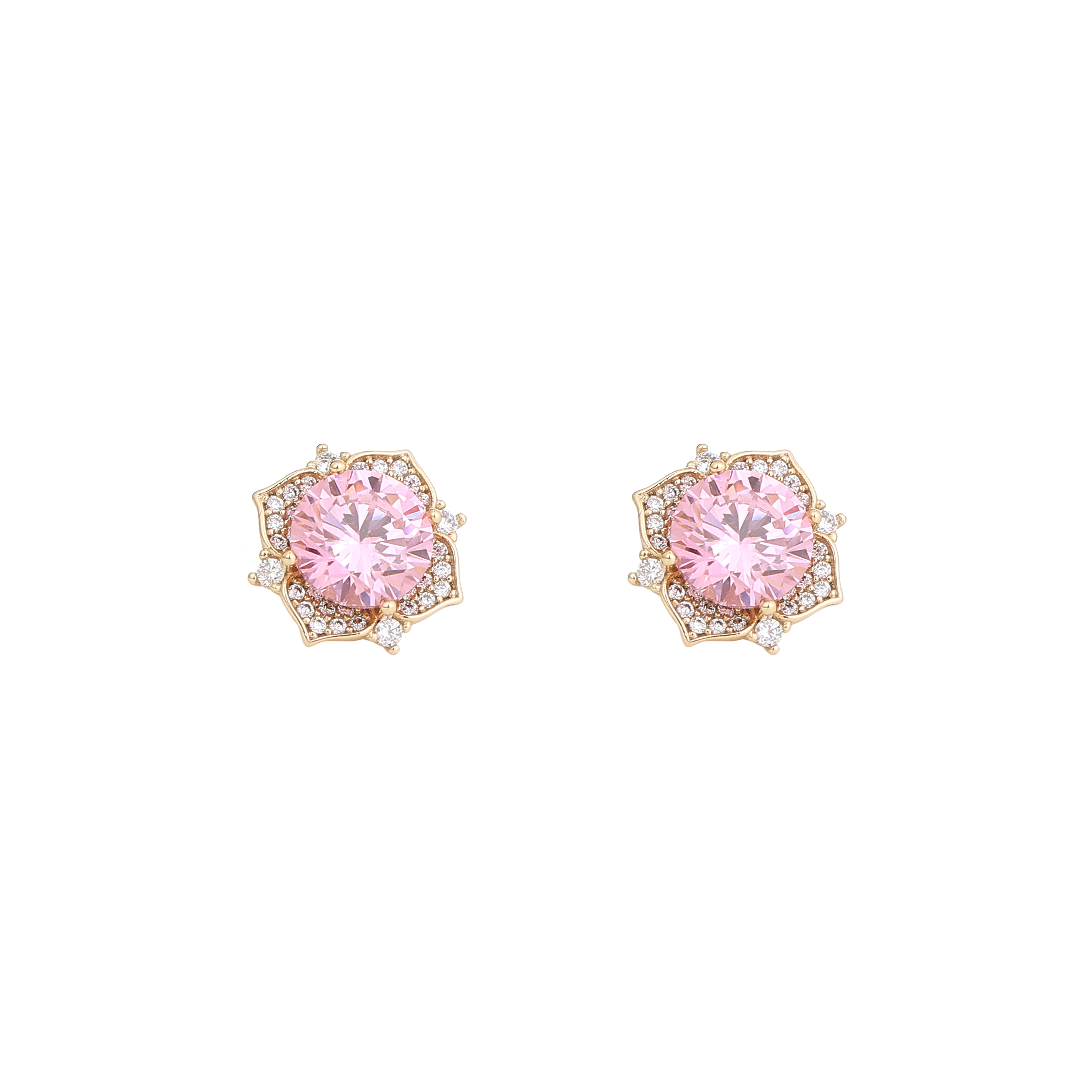 Blush Bloom Crystal Stud Earrings
