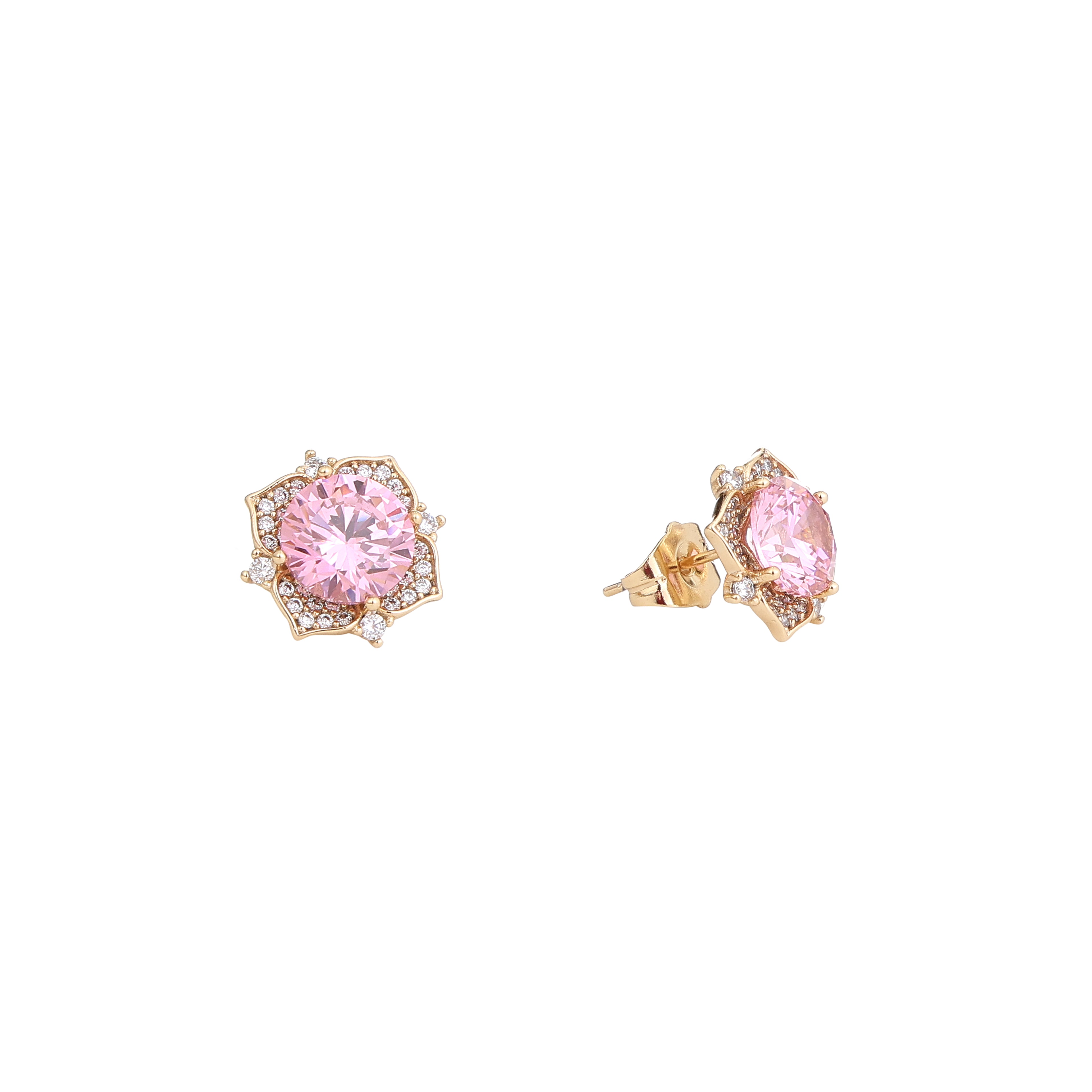 Blush Bloom Crystal Stud Earrings