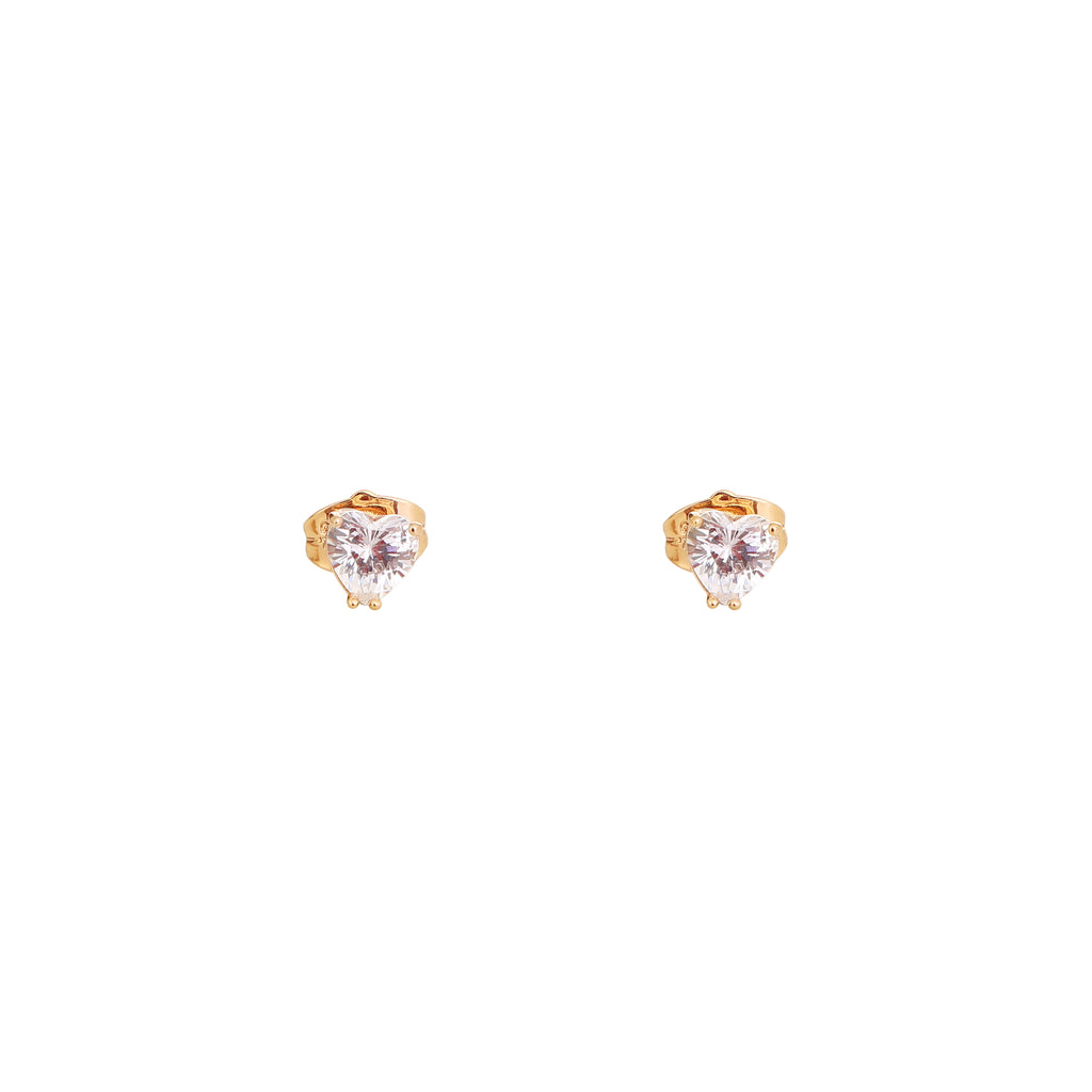 The Amour Heart Solitaire Studs