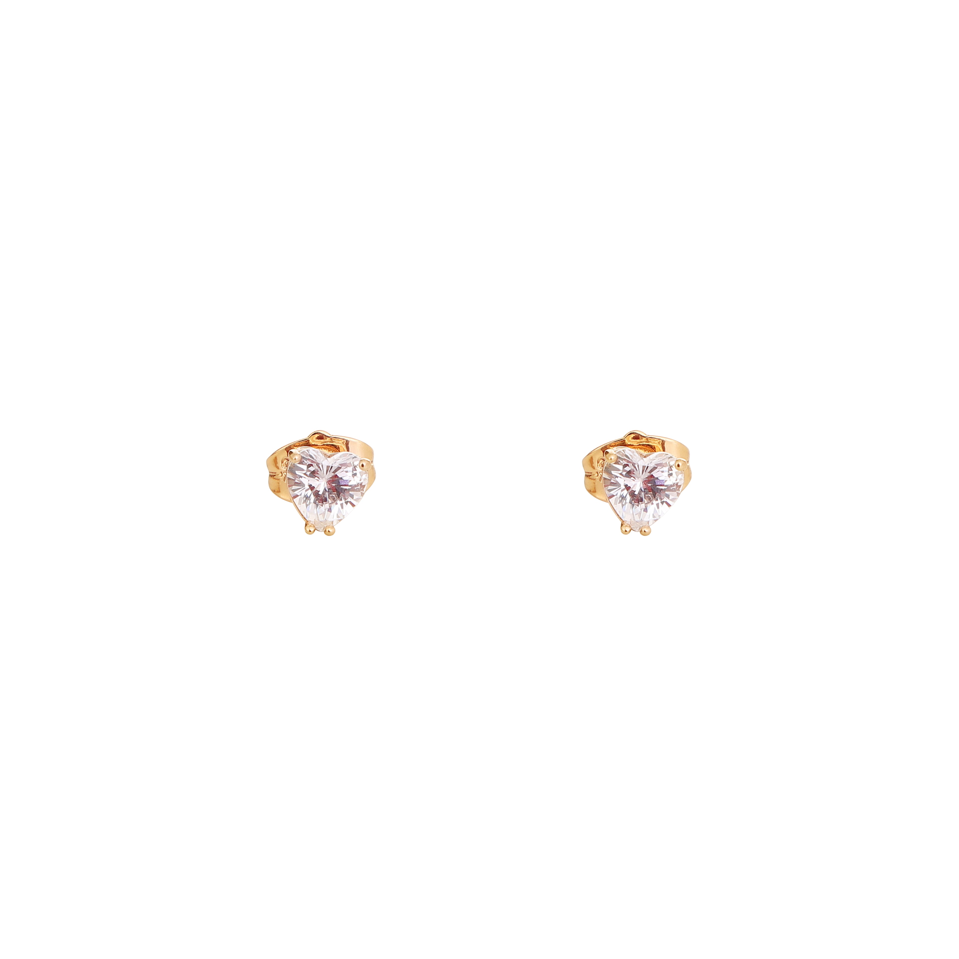 The Amour Heart Solitaire Studs