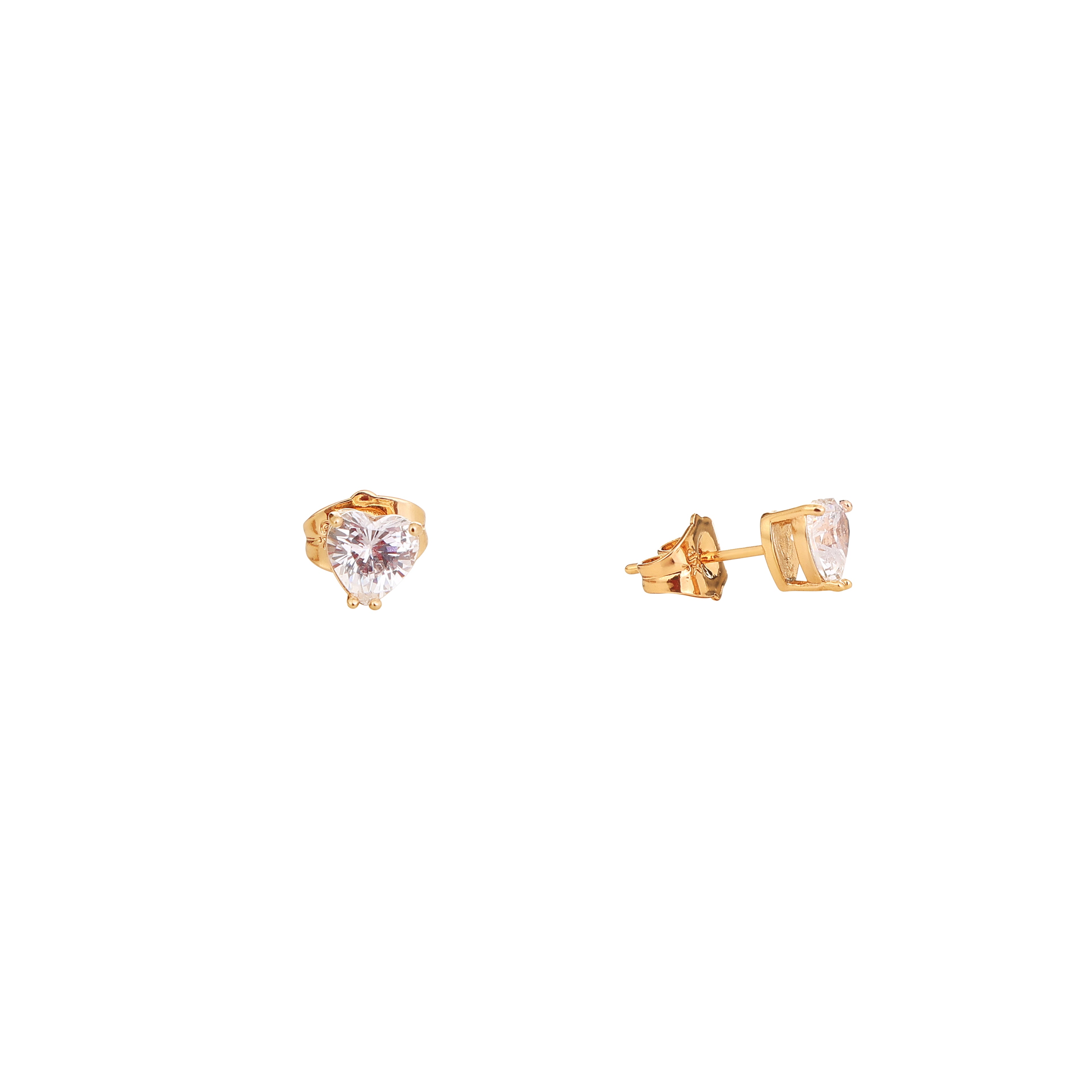 The Amour Heart Solitaire Studs