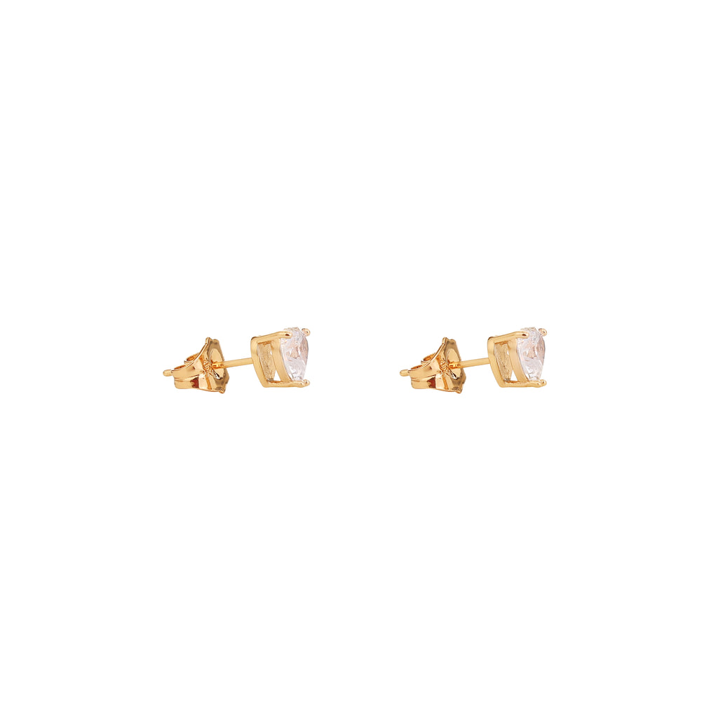 The Amour Heart Solitaire Studs