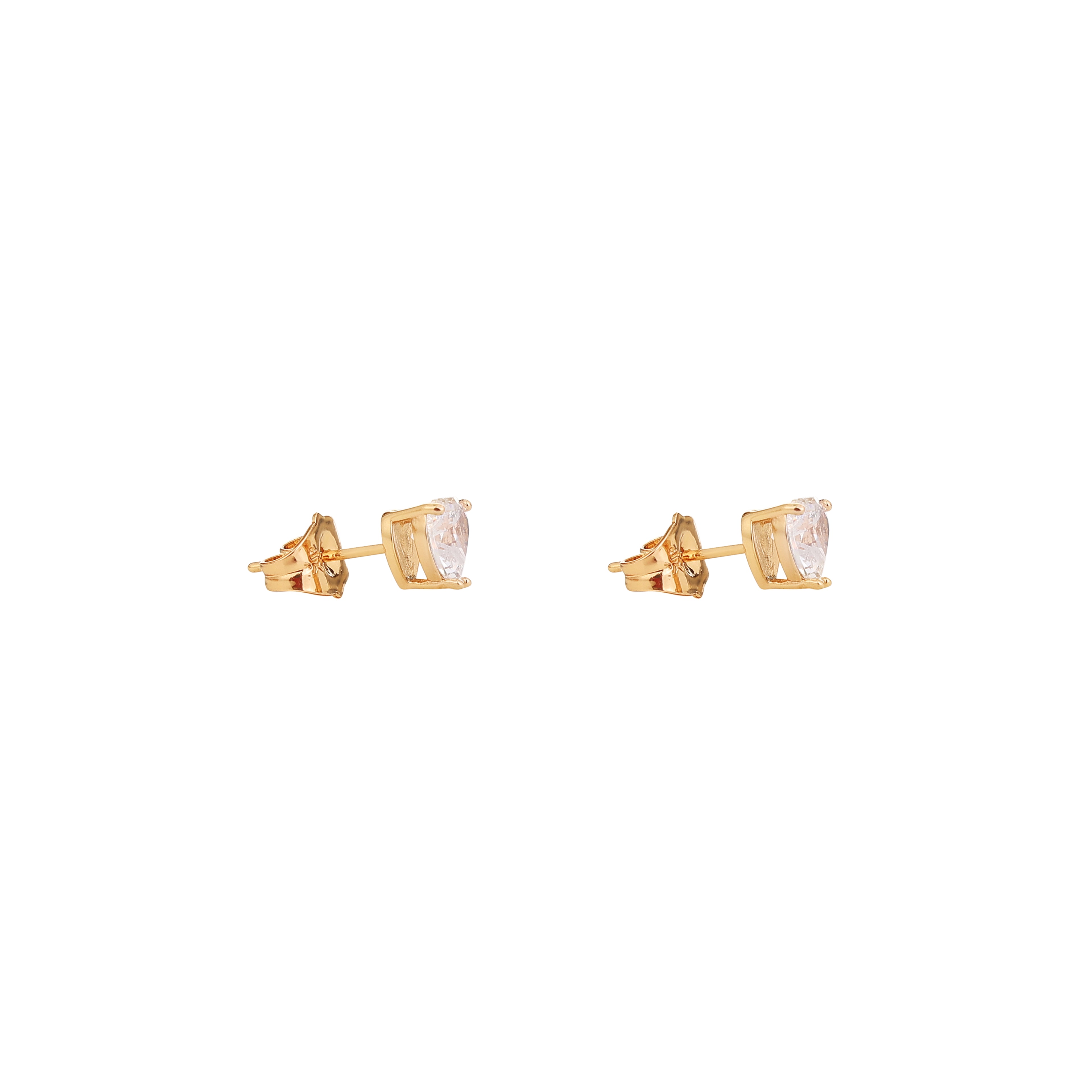 The Amour Heart Solitaire Studs