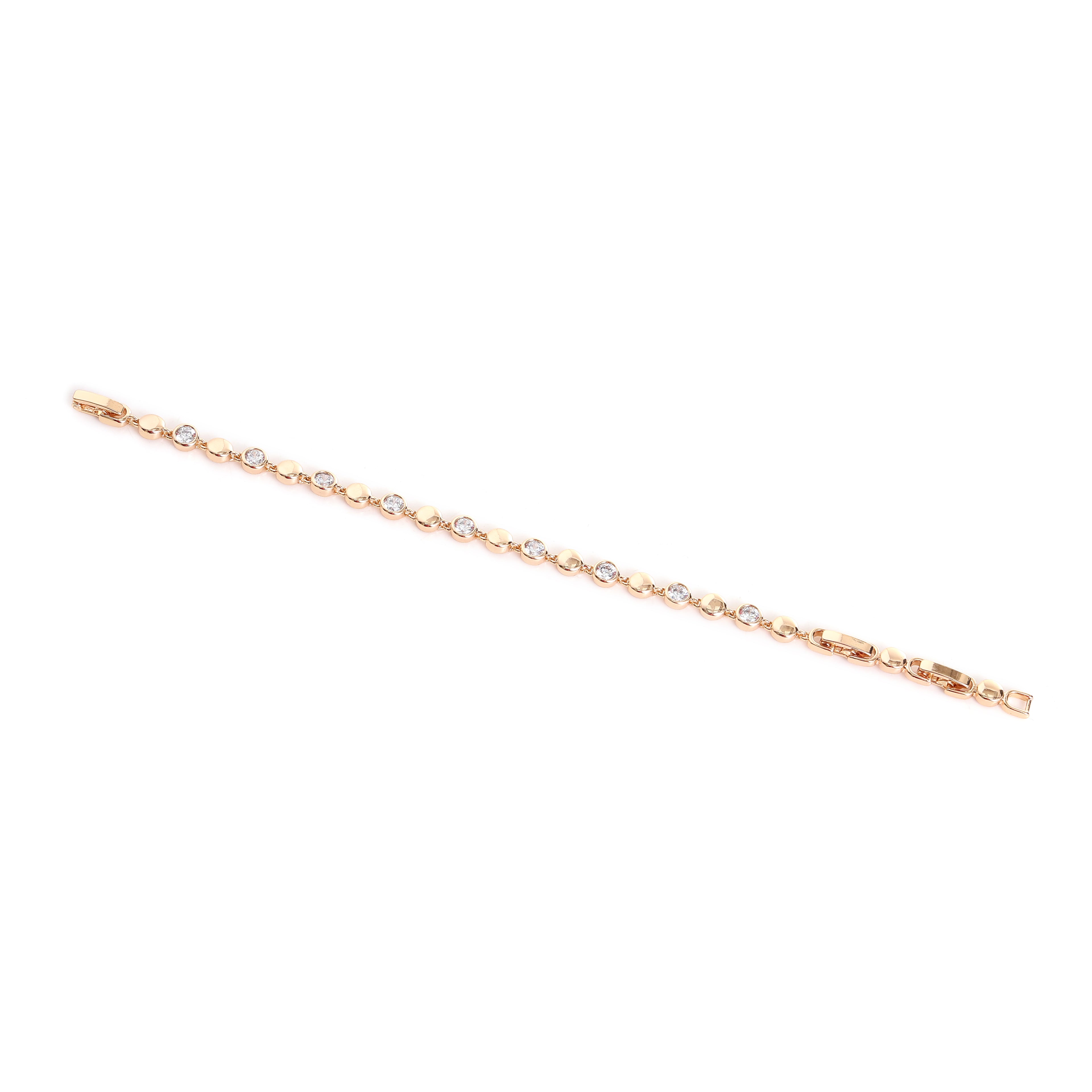 Rose Gold Diamond Accent Link Bracelet