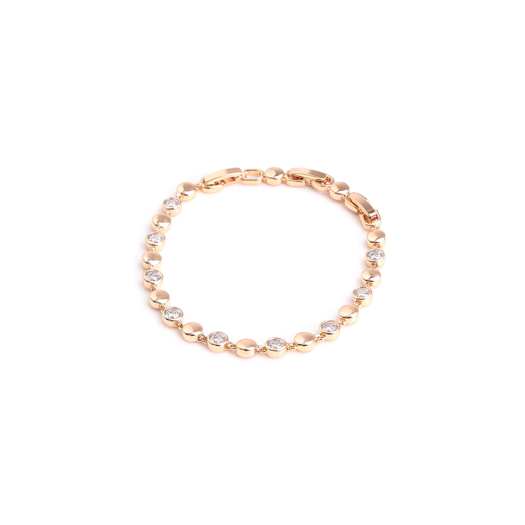 Rose Gold Diamond Accent Link Bracelet