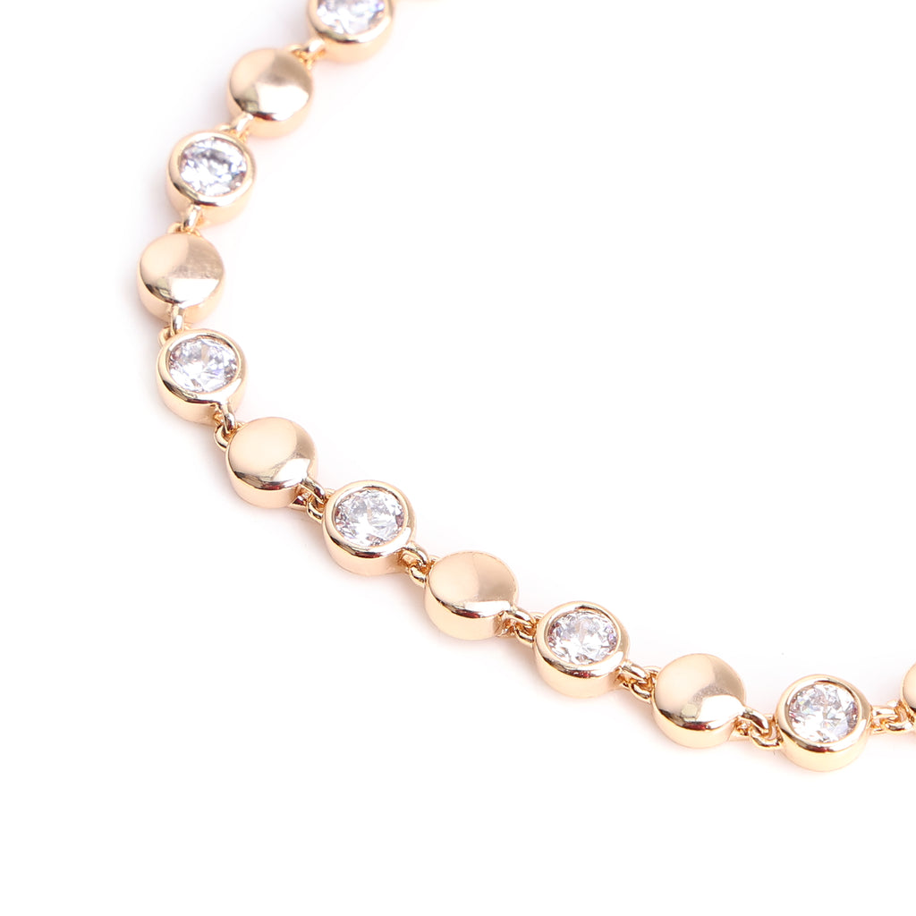 Rose Gold Diamond Accent Link Bracelet