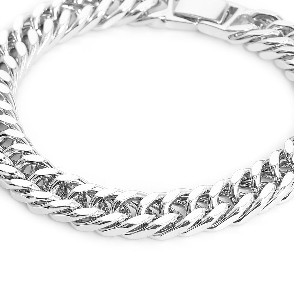 Classic Silver Cuban Link  mens Bracelet