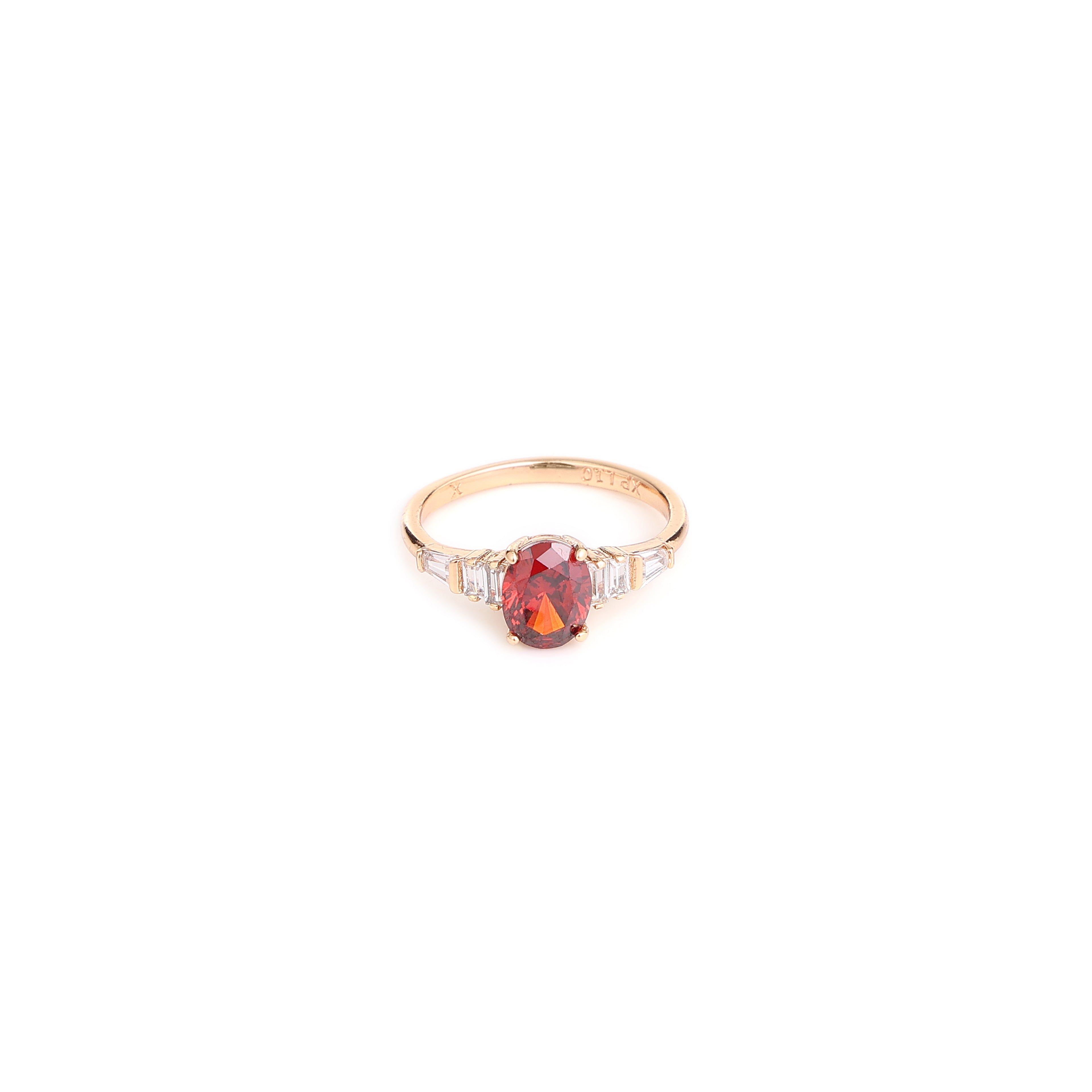 Ruby Glow Oval Stone Gold Ring