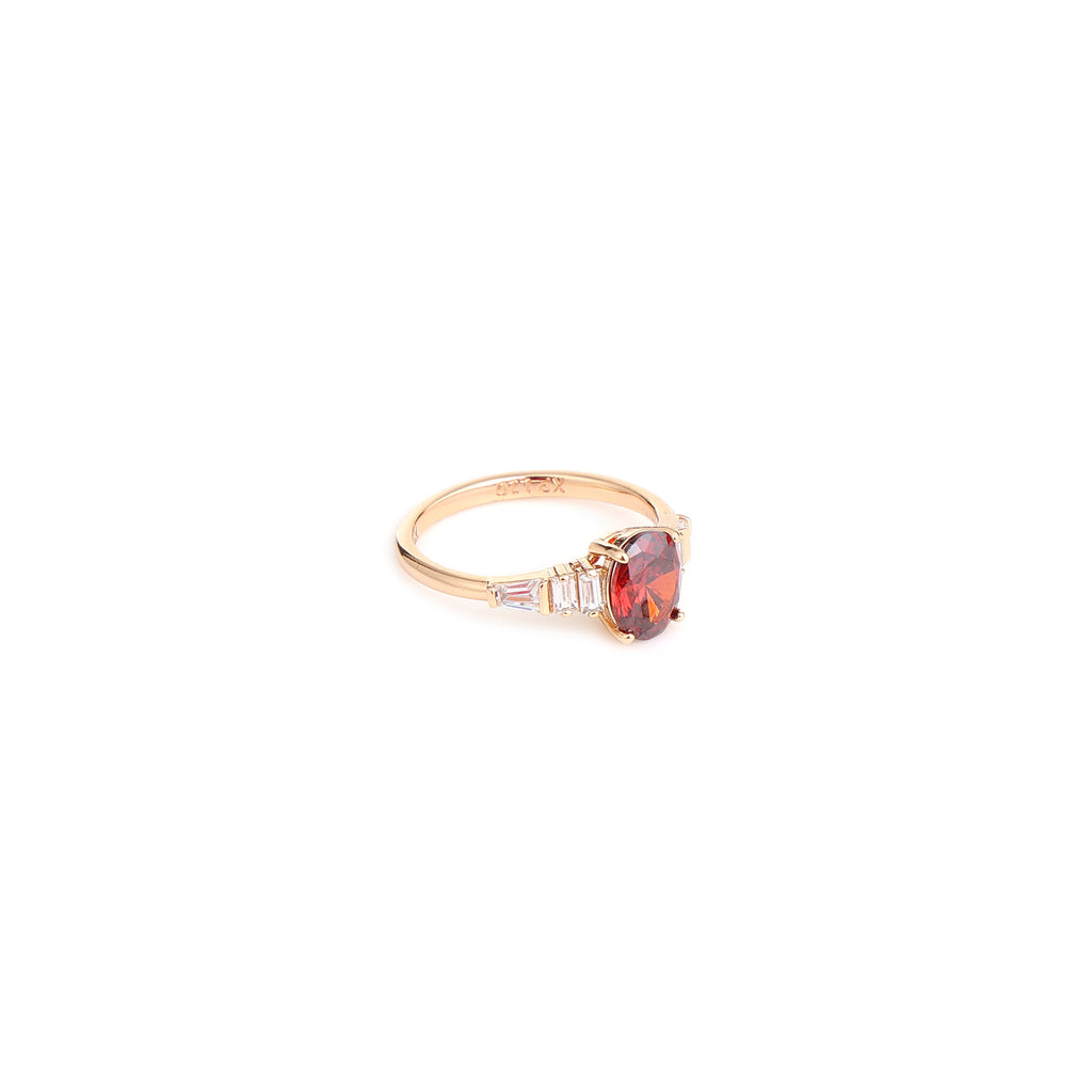 Ruby Glow Oval Stone Gold Ring