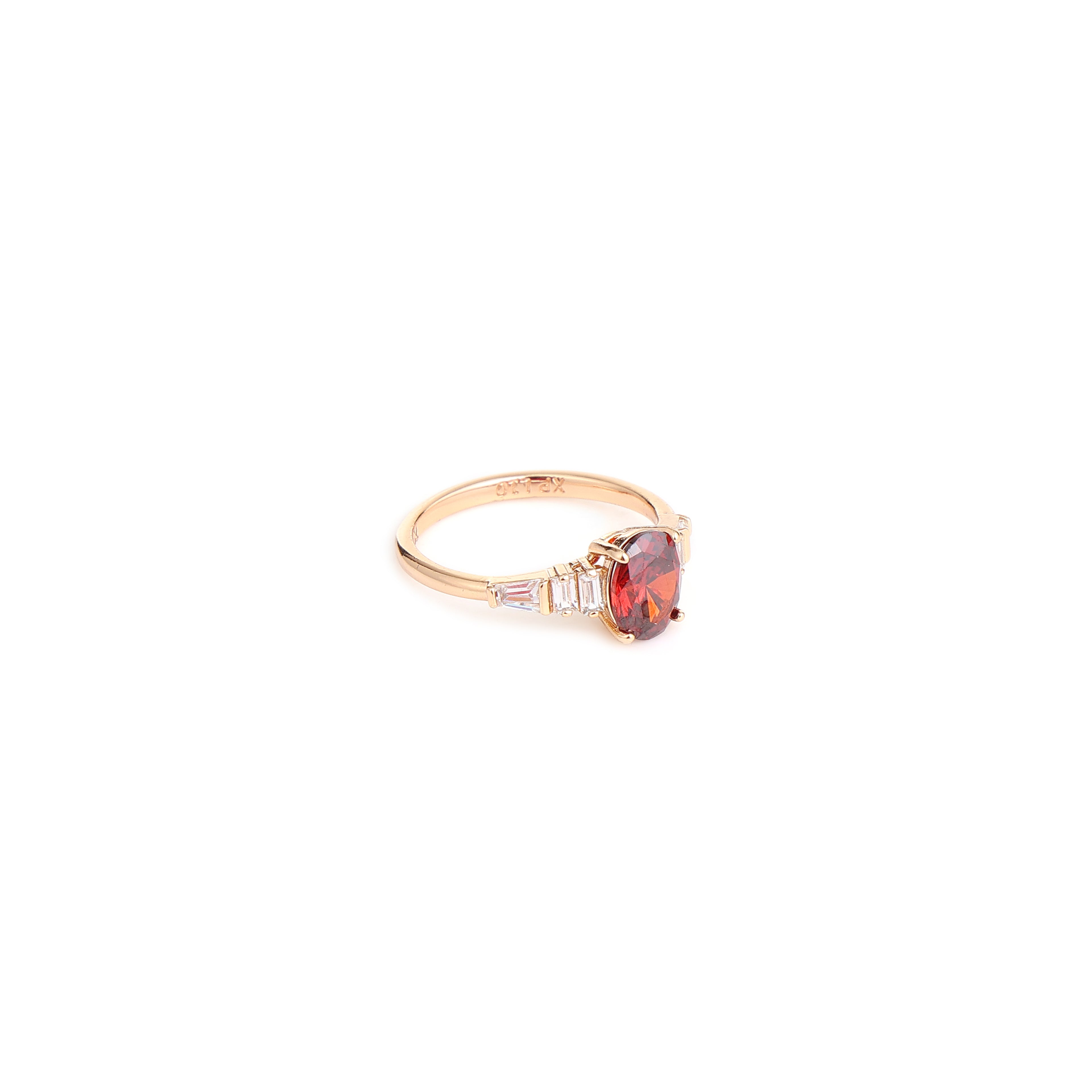 Ruby Glow Oval Stone Gold Ring