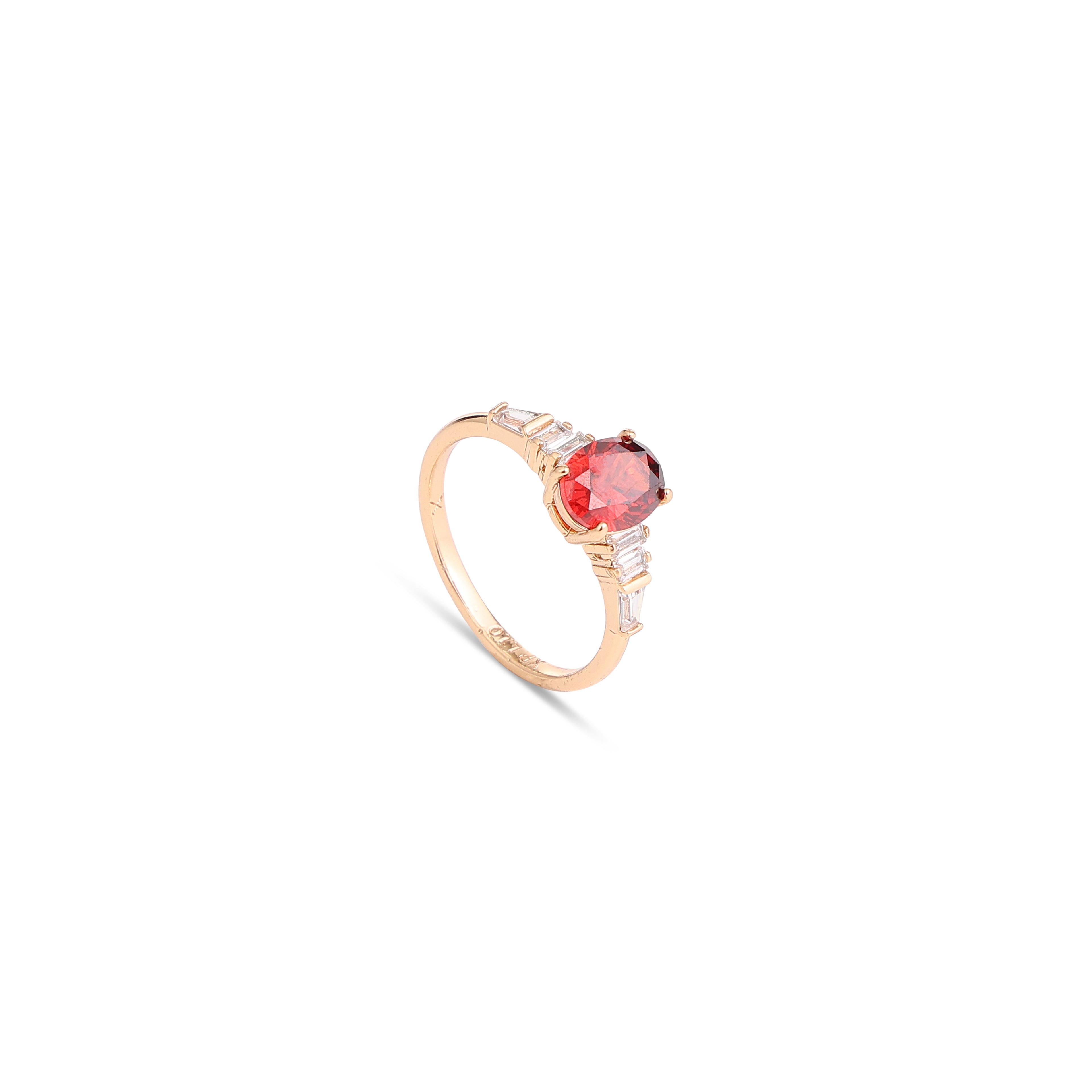 Ruby Glow Oval Stone Gold Ring