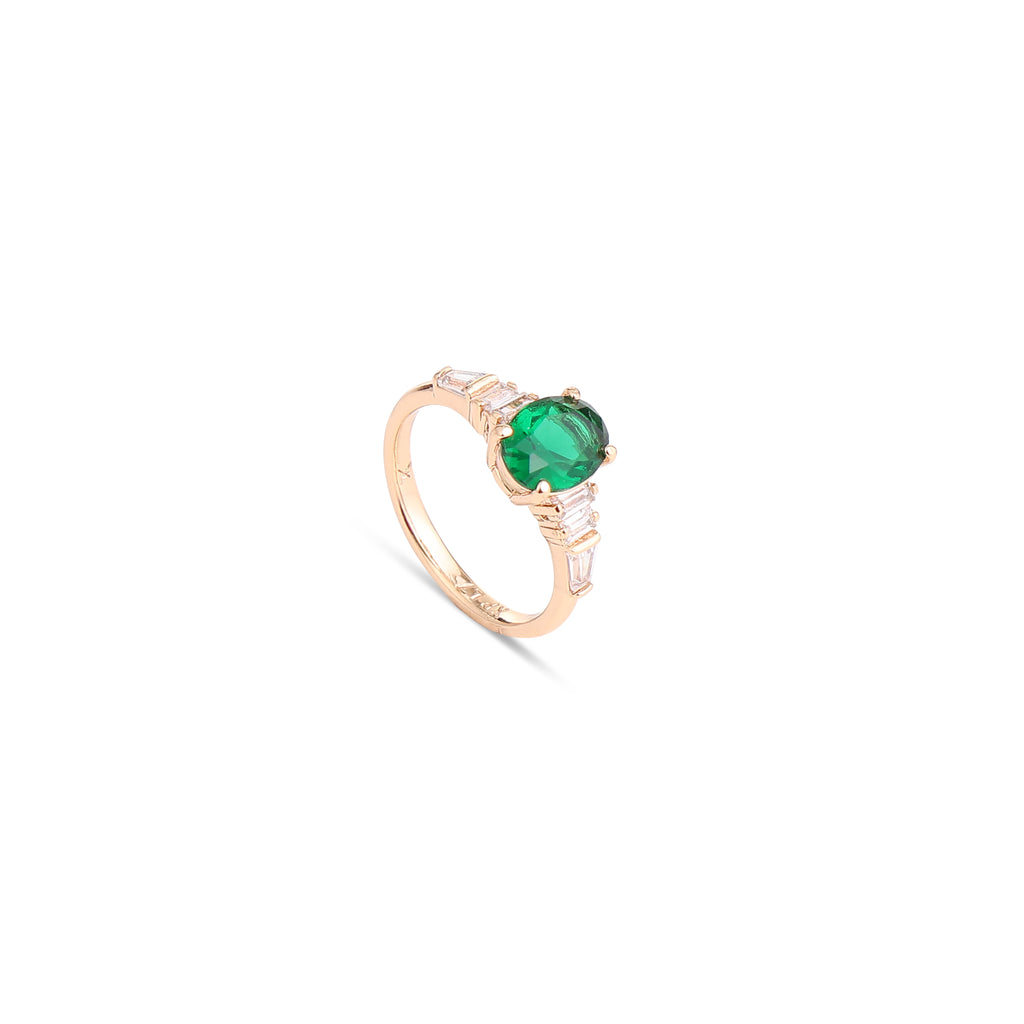 Emerald Elegance Gold Ring