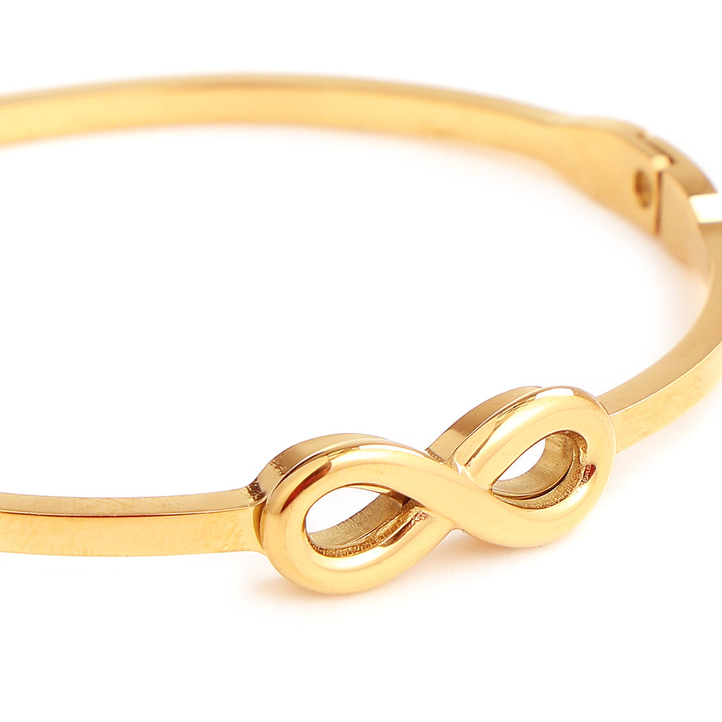Golden Infinity Bangle Bracelet