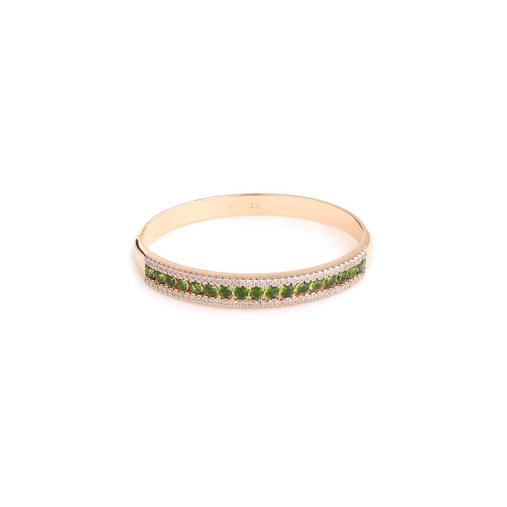 Emerald Glow Diamond Bangle