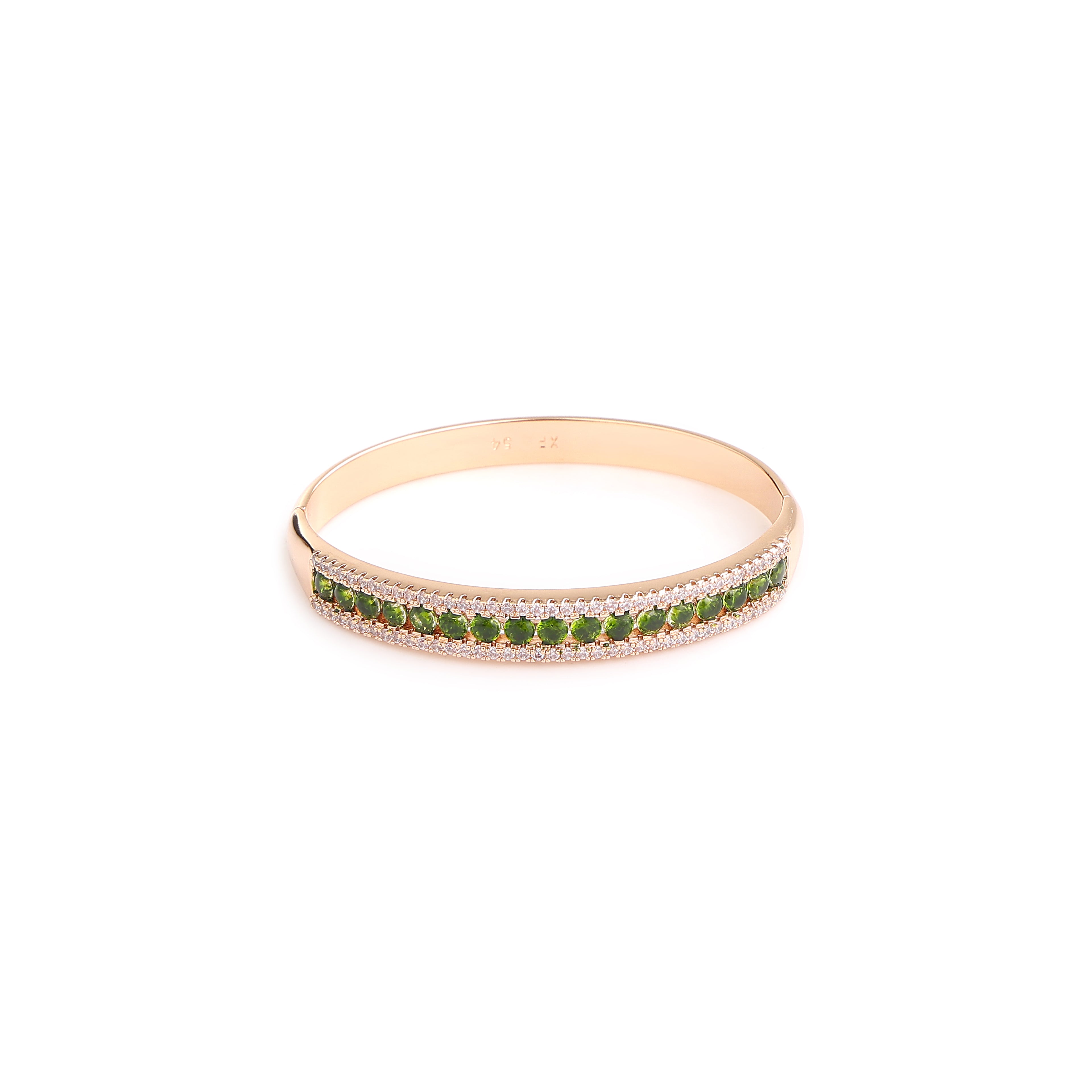 Emerald Glow Diamond Bangle