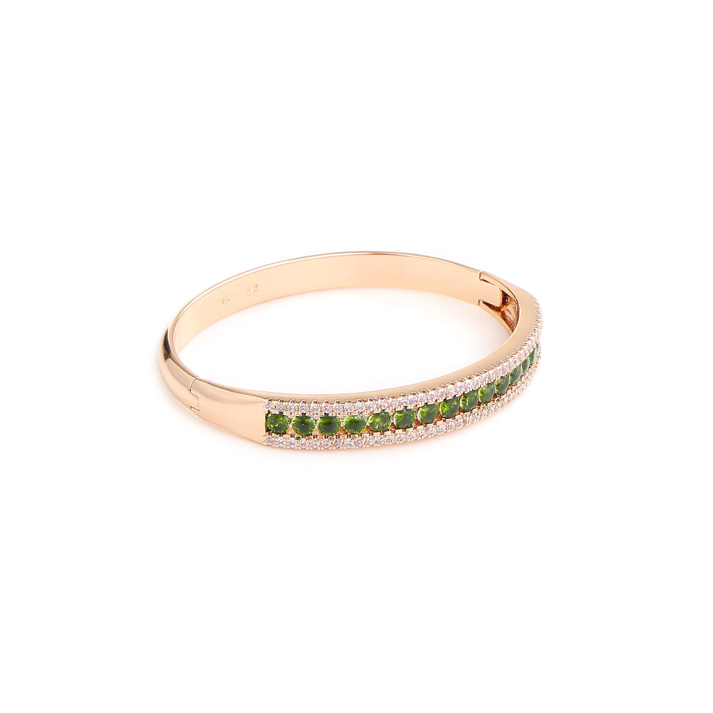 Emerald Glow Diamond Bangle